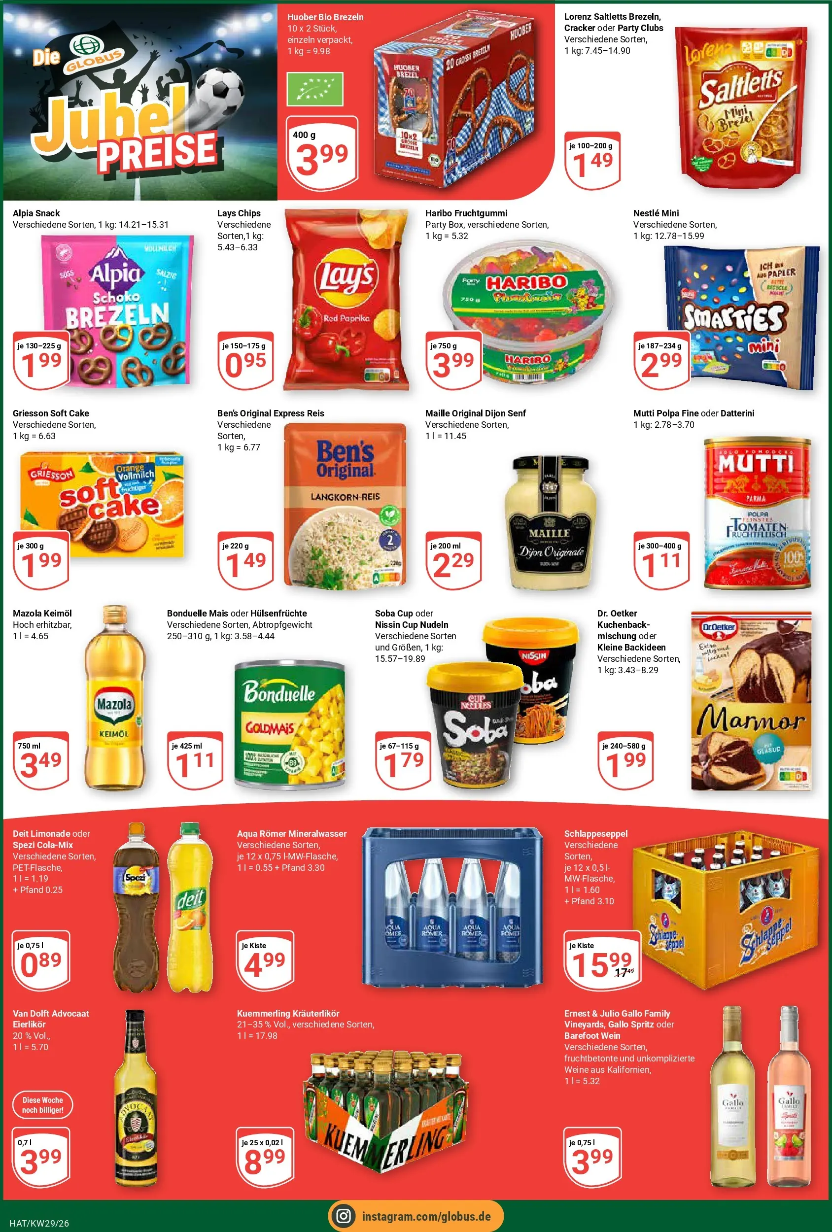 Globus Prospekt Hattersheim (ab 13.07.2026) » Angebote online | Seite: 4 | Produkte: Smarties, Limonade, Kuemmerling, Wein