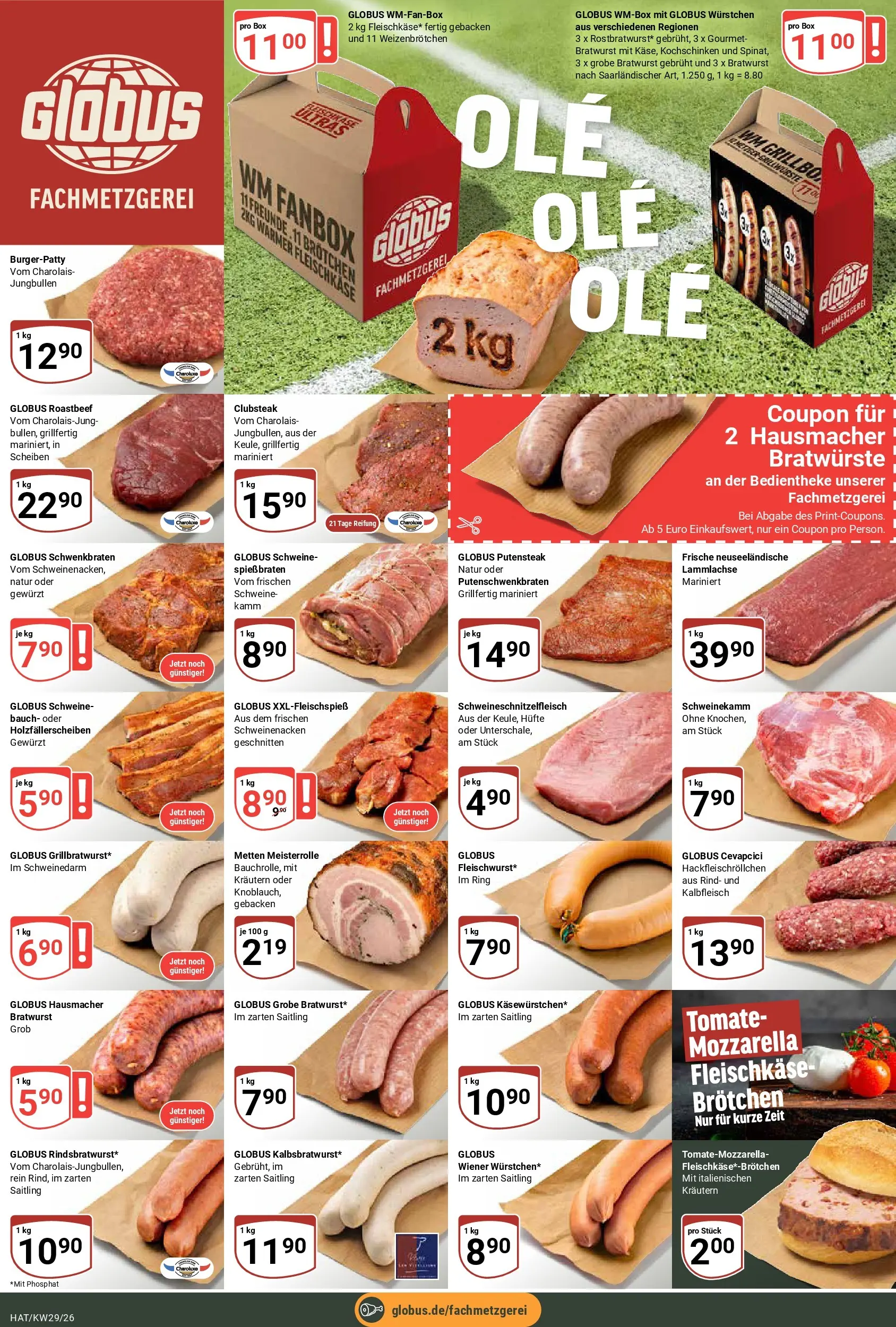 Globus Prospekt Hattersheim (ab 13.07.2026) » Angebote online | Seite: 9 | Produkte: Mozzarella, Box, Schweinenacken, Roastbeef