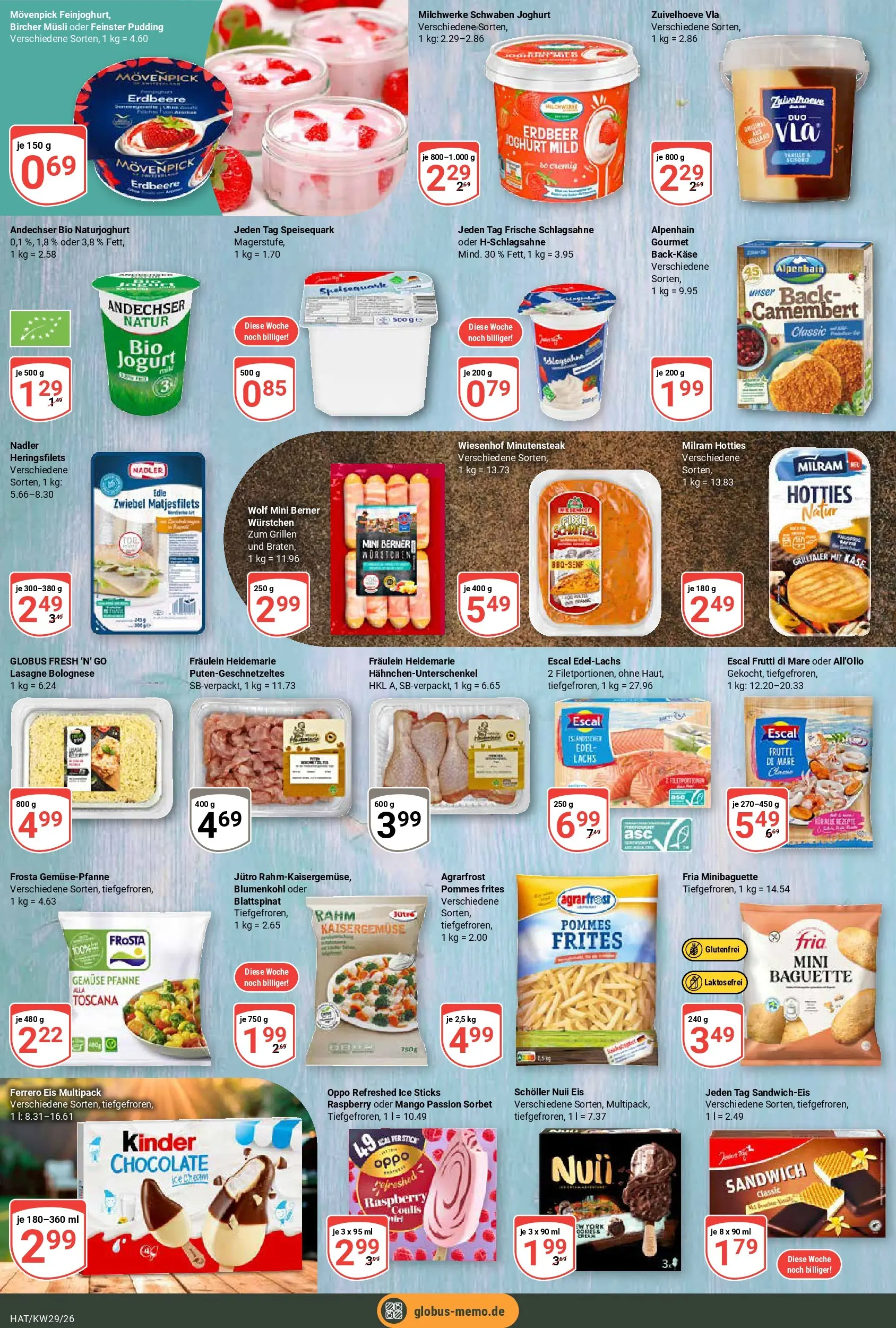 Globus Prospekt Hattersheim (ab 13.07.2026) » Angebote online | Seite: 11 | Produkte: Joghurt, Gemüse, Blumenkohl, Eis