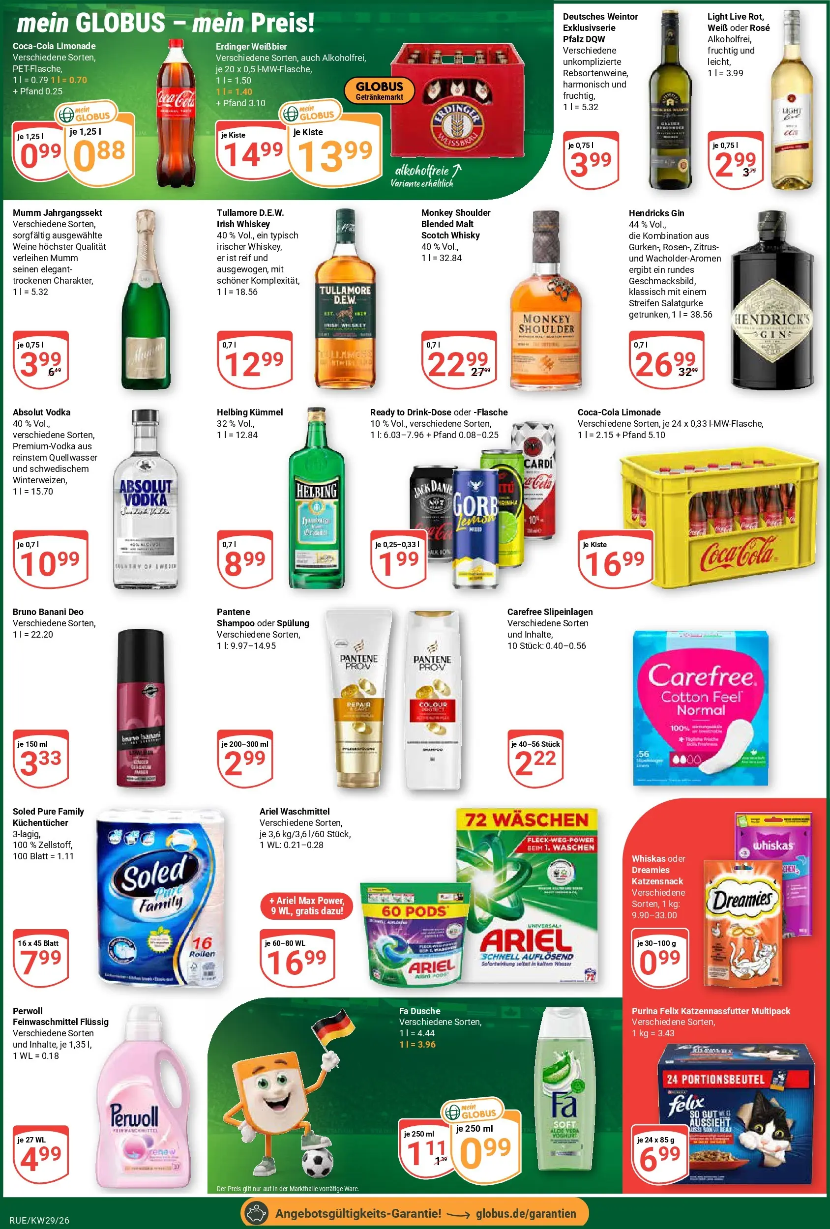 Globus Prospekt Rüsselsheim (ab 13.07.2026) » Angebote online | Seite: 5 | Produkte: Coca cola, Weißbier, Dusche, Gin
