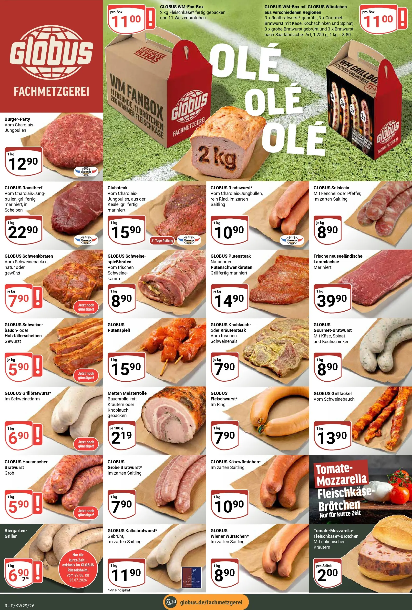 Globus Prospekt Rüsselsheim (ab 13.07.2026) » Angebote online | Seite: 9 | Produkte: Mozzarella, Schweinebauch, Box, Griller