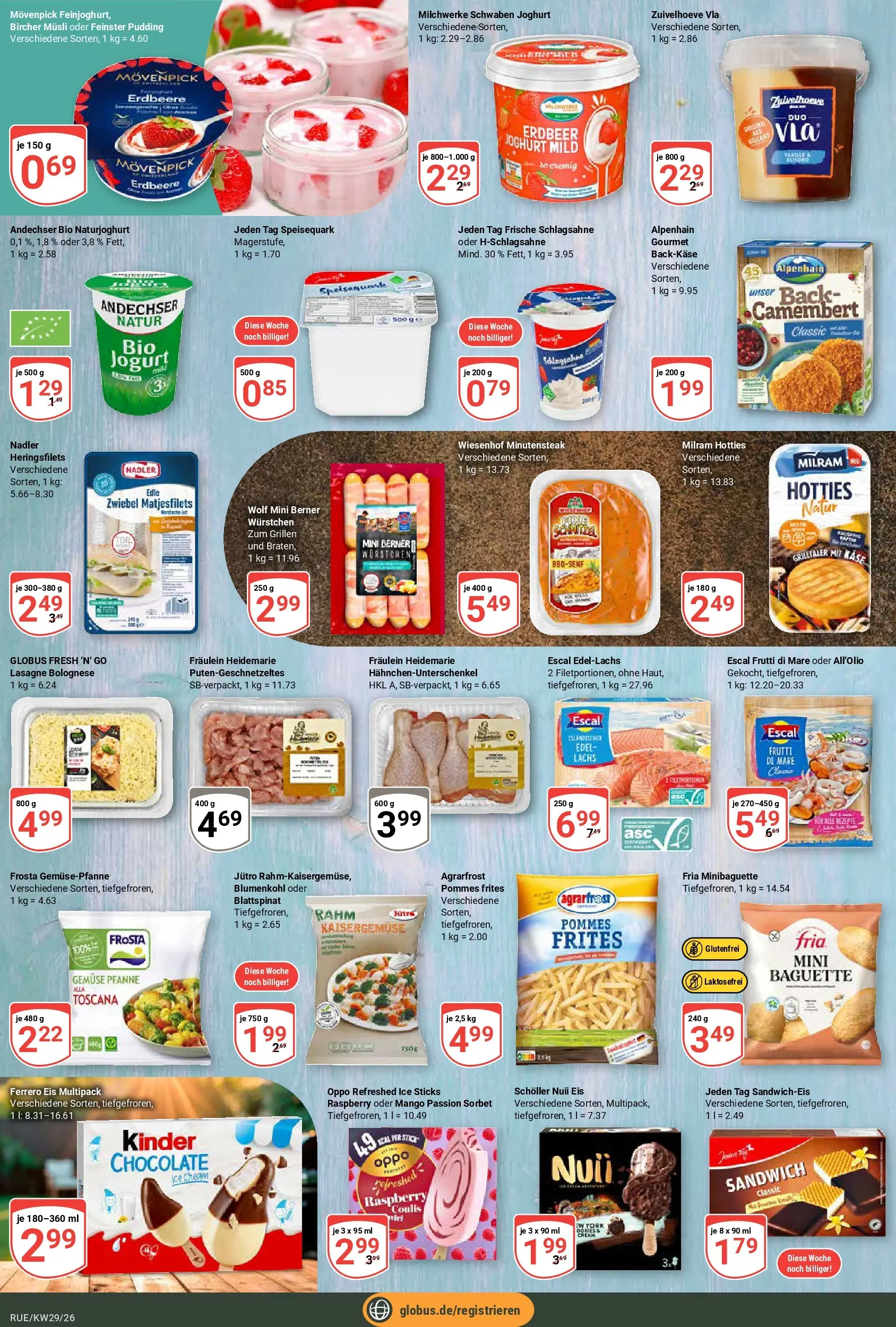 Globus Prospekt Rüsselsheim (ab 13.07.2026) » Angebote online | Seite: 11 | Produkte: Käse, Pommes, Frosta, Eis