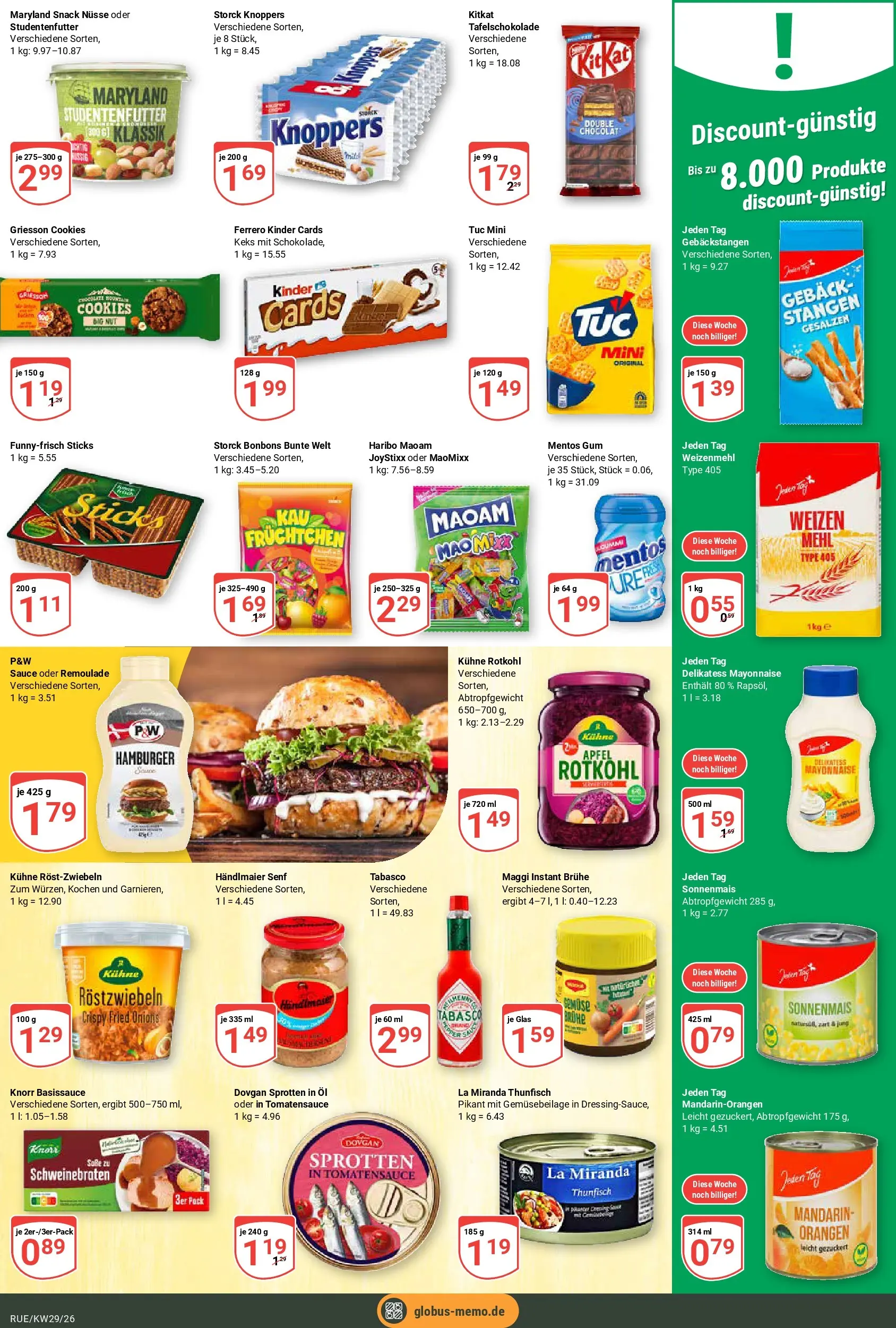 Globus Prospekt Rüsselsheim (ab 13.07.2026) » Angebote online | Seite: 15 | Produkte: Thunfisch, Orangen, Knorr, Knoppers