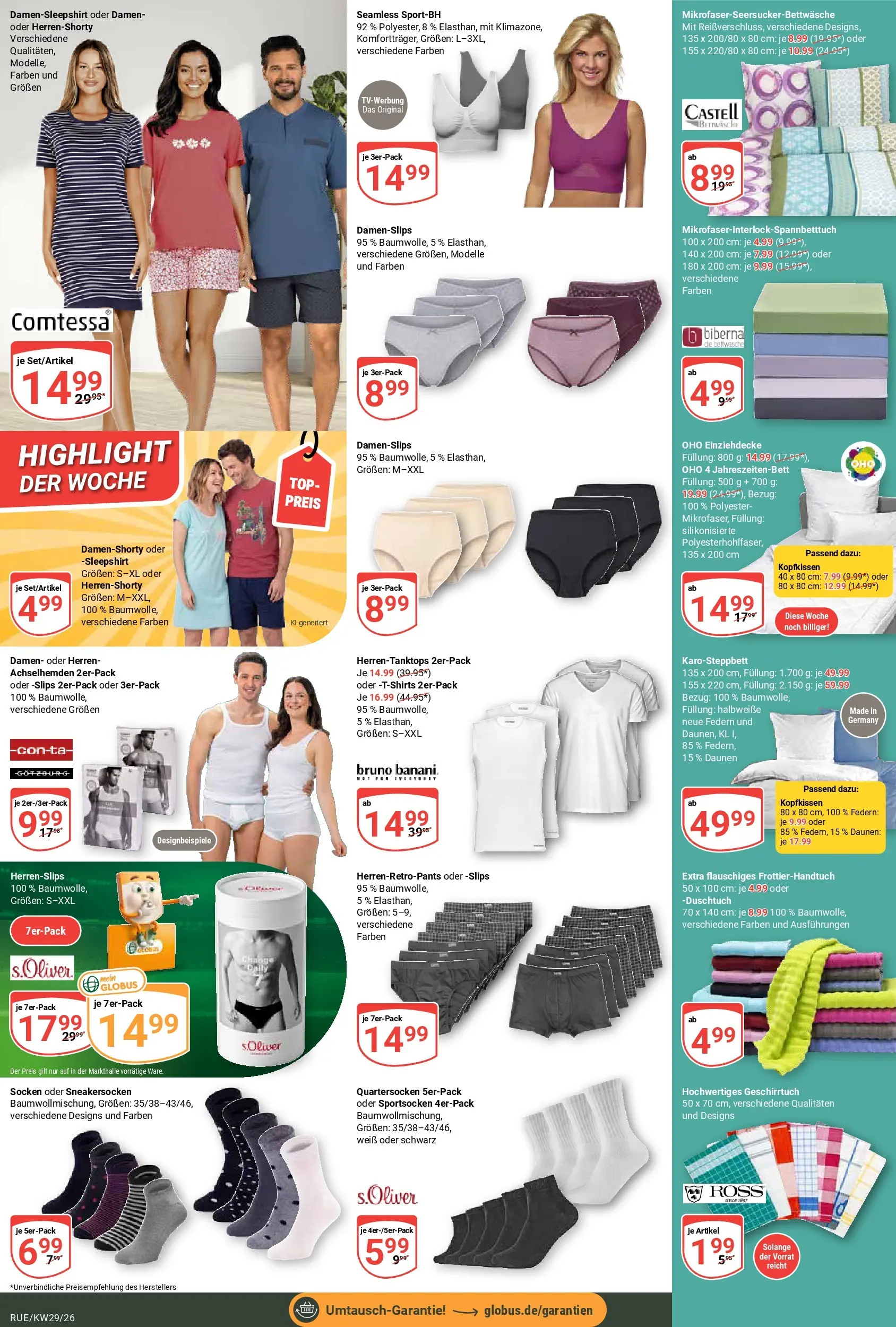 Globus Prospekt Rüsselsheim (ab 13.07.2026) » Angebote online | Seite: 24 | Produkte: Top, Kopfkissen, Socken