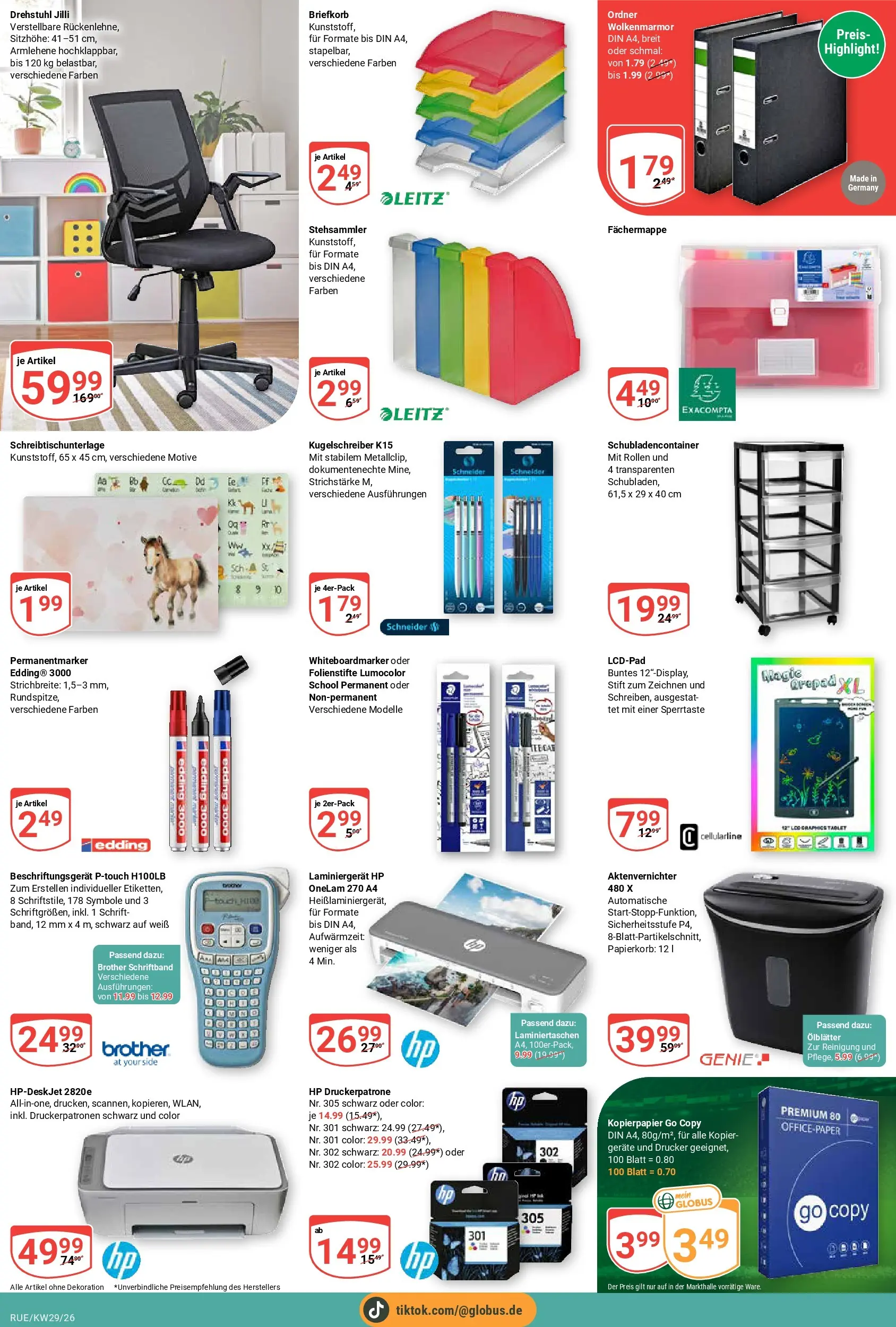 Globus Prospekt Rüsselsheim (ab 13.07.2026) » Angebote online | Seite: 28 | Produkte: HP, Aktenvernichter, Tablet, Drucker