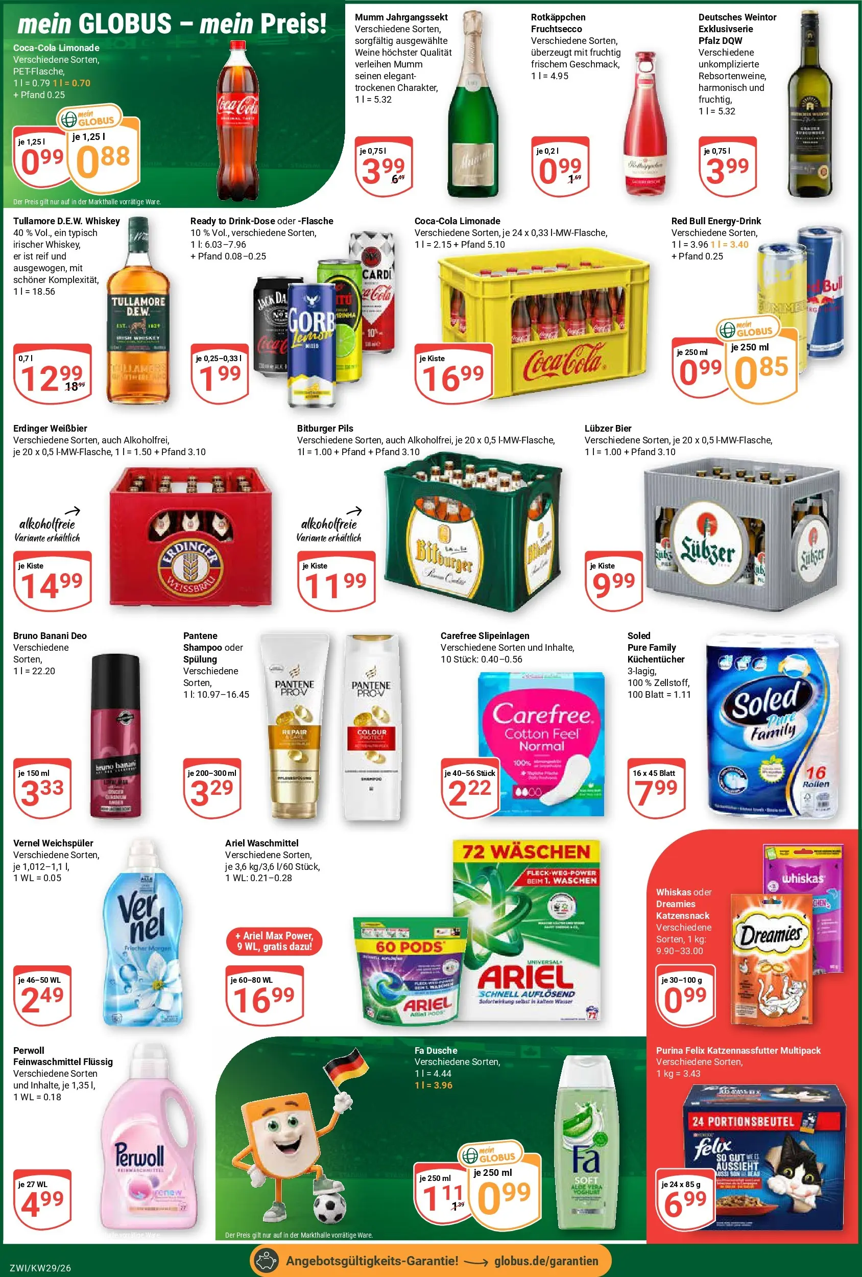 Globus Prospekt Zwickau (ab 13.07.2026) » Angebote online | Seite: 4 | Produkte: Red bull, Erdinger, Fruchtsecco, Weichspüler