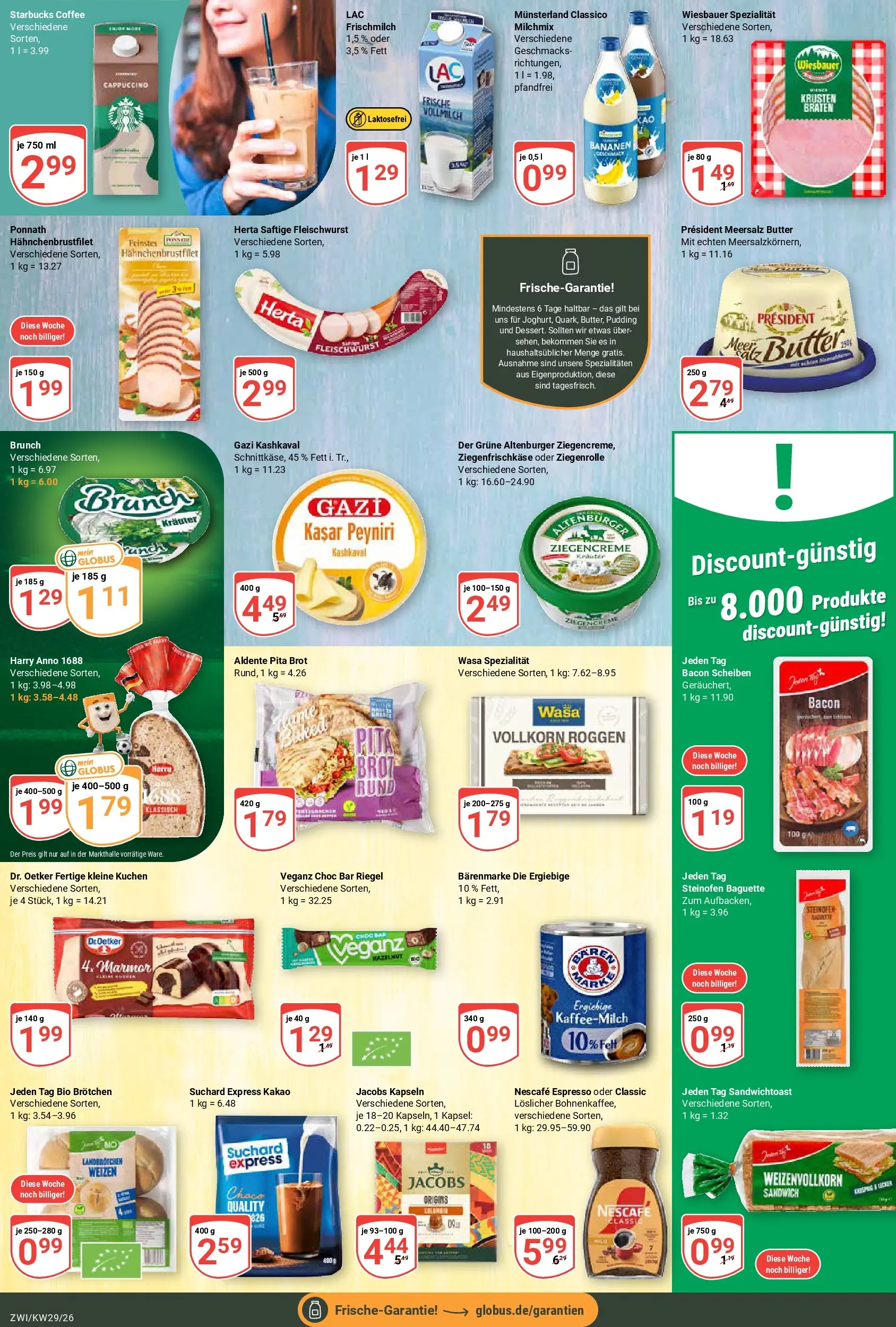 Globus Prospekt Zwickau (ab 13.07.2026) » Angebote online | Seite: 12 | Produkte: Butter, Starbucks, Bananen, Pudding