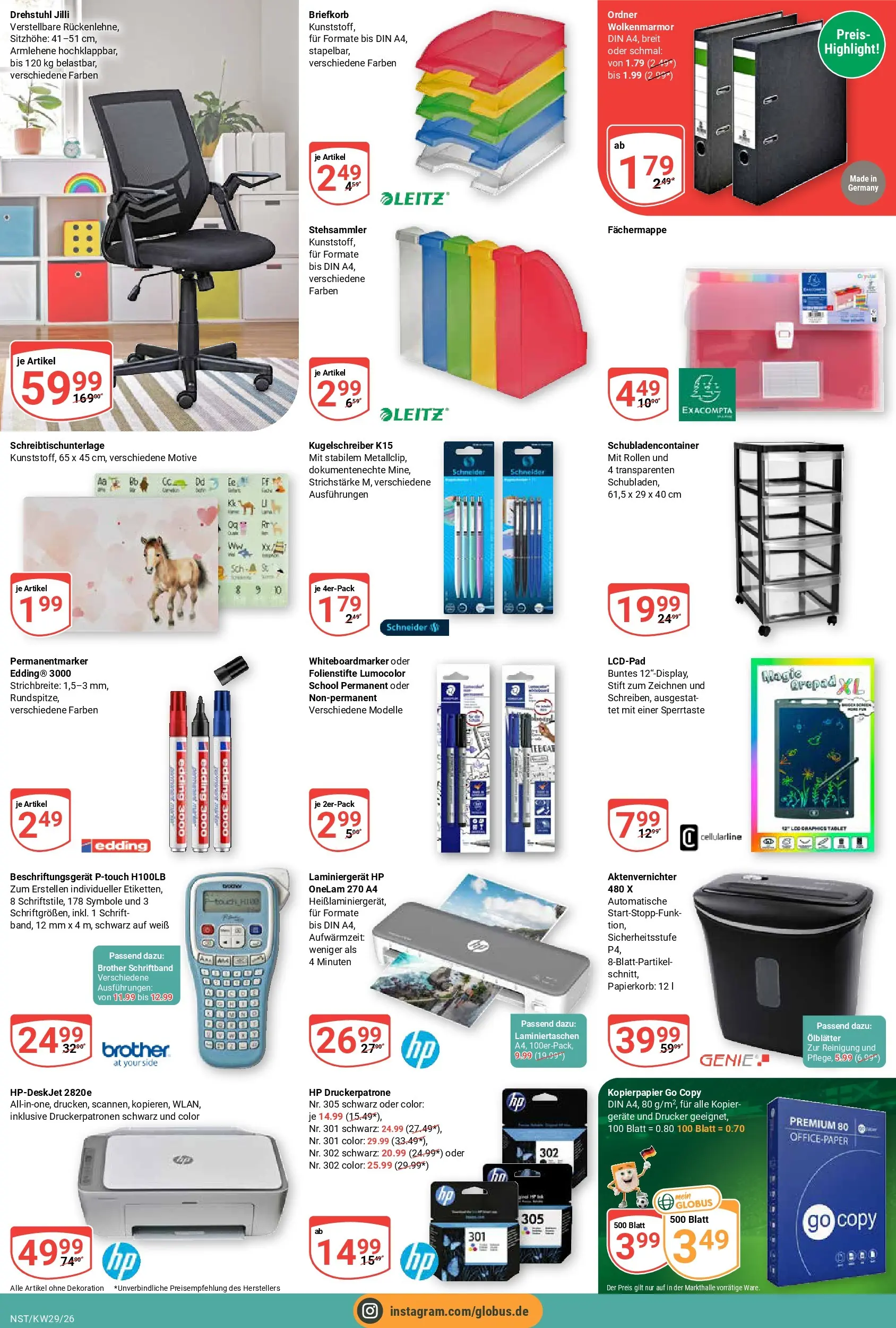 Globus Prospekt Neustadt (ab 13.07.2026) » Angebote online | Seite: 25 | Produkte: HP, Aktenvernichter, Tablet, Drucker