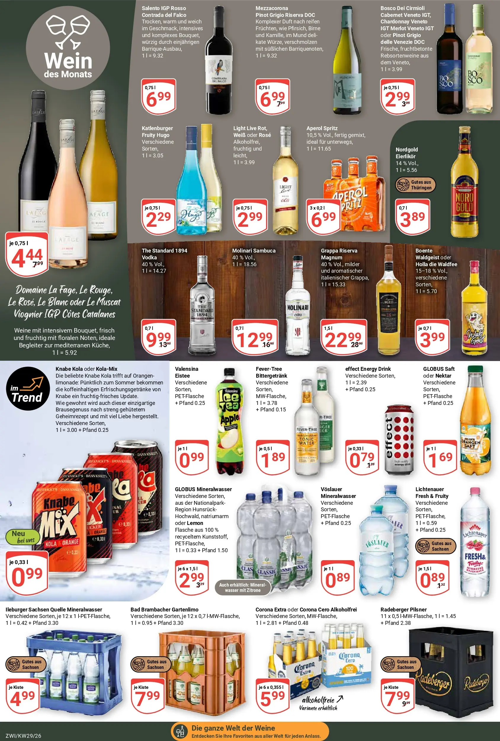 Globus Prospekt Zwickau (ab 13.07.2026) » Angebote online | Seite: 15 | Produkte: Merlot, Valensina, Wasser, Zitrone