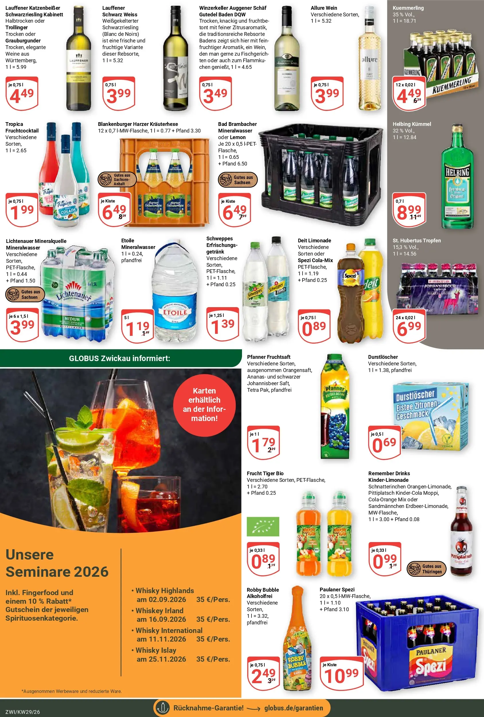 Globus Prospekt Zwickau (ab 13.07.2026) » Angebote online | Seite: 16 | Produkte: Paulaner spezi, Limonade, Fruchtsaft, Zitronen