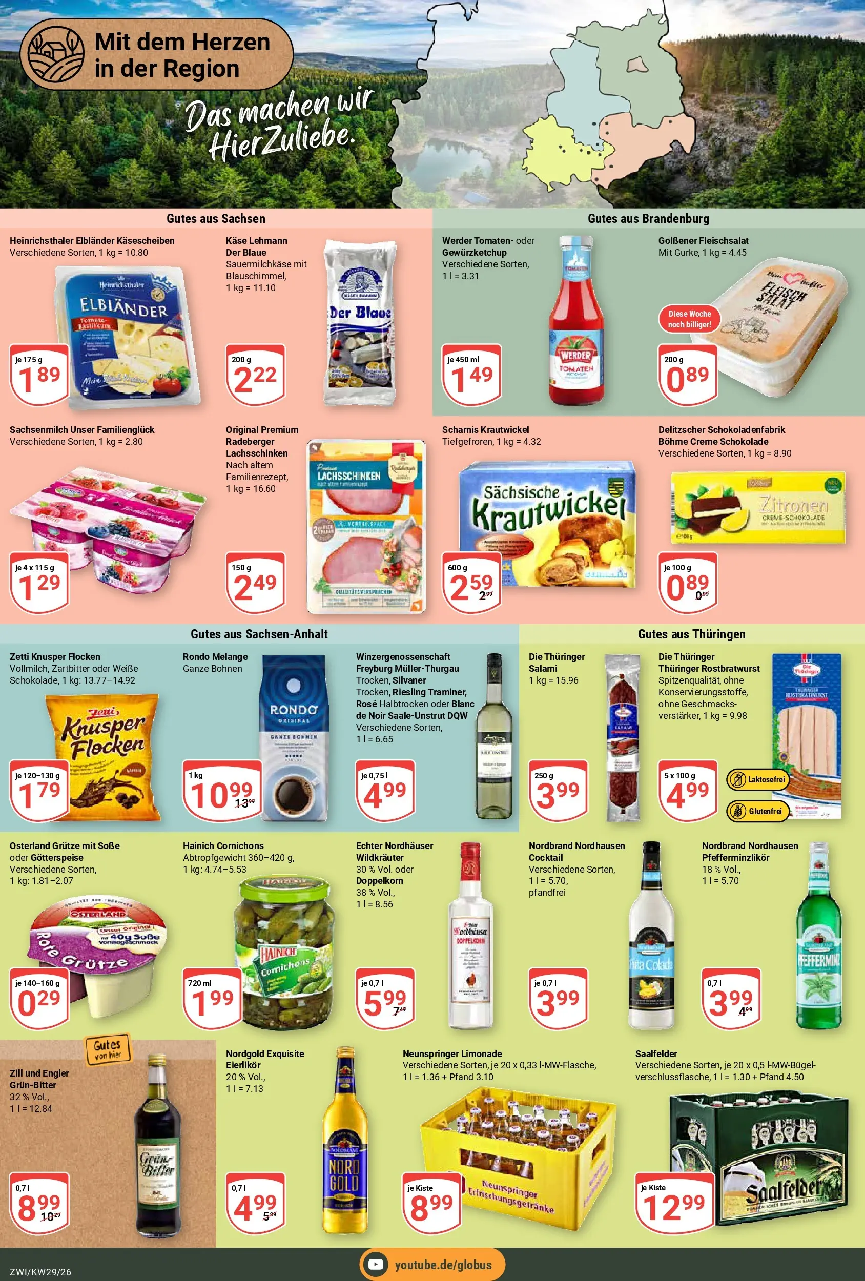 Globus Prospekt Zwickau (ab 13.07.2026) » Angebote online | Seite: 20 | Produkte: Käse, Limonade, Soße, Fleisch