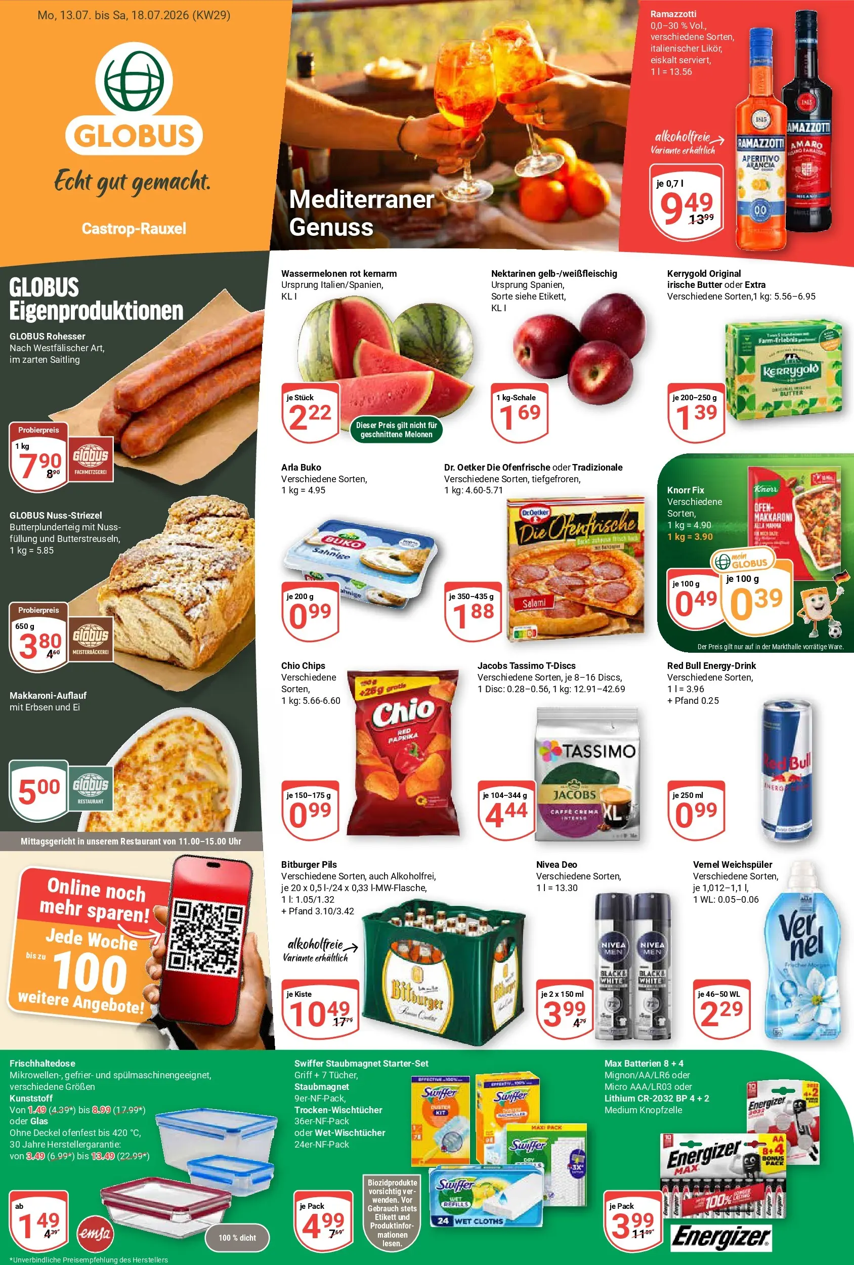 Globus Prospekt Castrop-Rauxel (ab 13.07.2026) » Angebote online | Seite: 5 | Produkte: Arla buko, Tassimo, Erbsen, Vernel