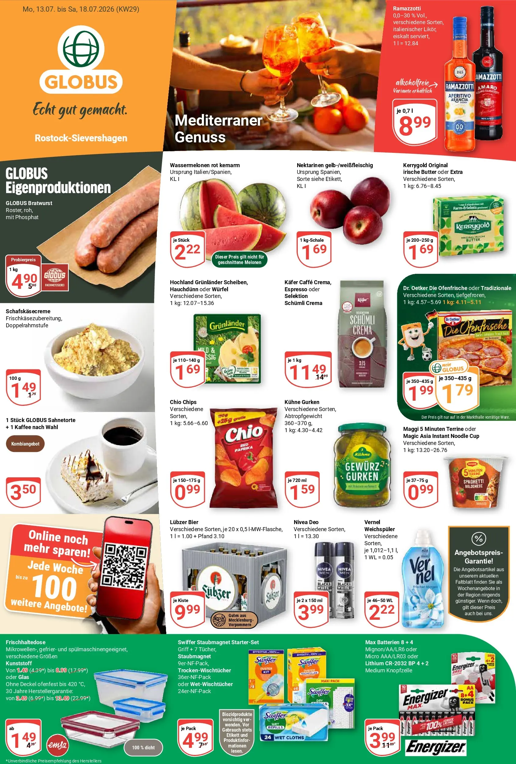 Globus Prospekt Lambrechtshagen (ab 13.07.2026) » Angebote online | Seite: 1 | Produkte: Batterien, Kaffee, Bratwurst, Grunlander