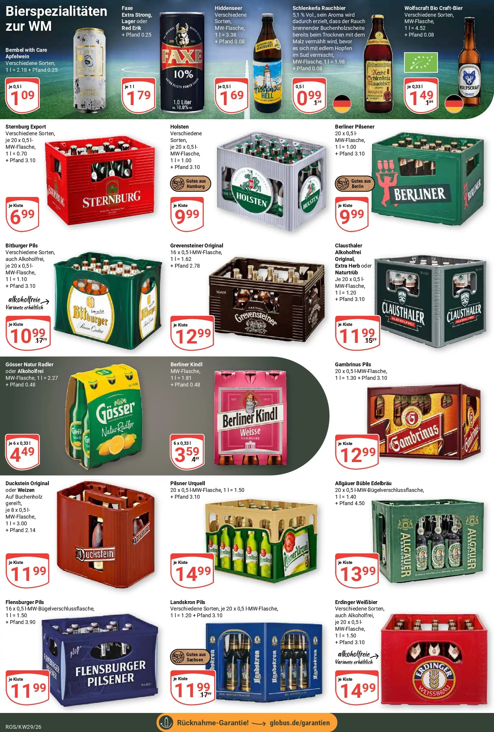 Globus Prospekt Lambrechtshagen (ab 13.07.2026) » Angebote online | Seite: 4 | Produkte: Erdinger, Pils, Flensburger, Radler