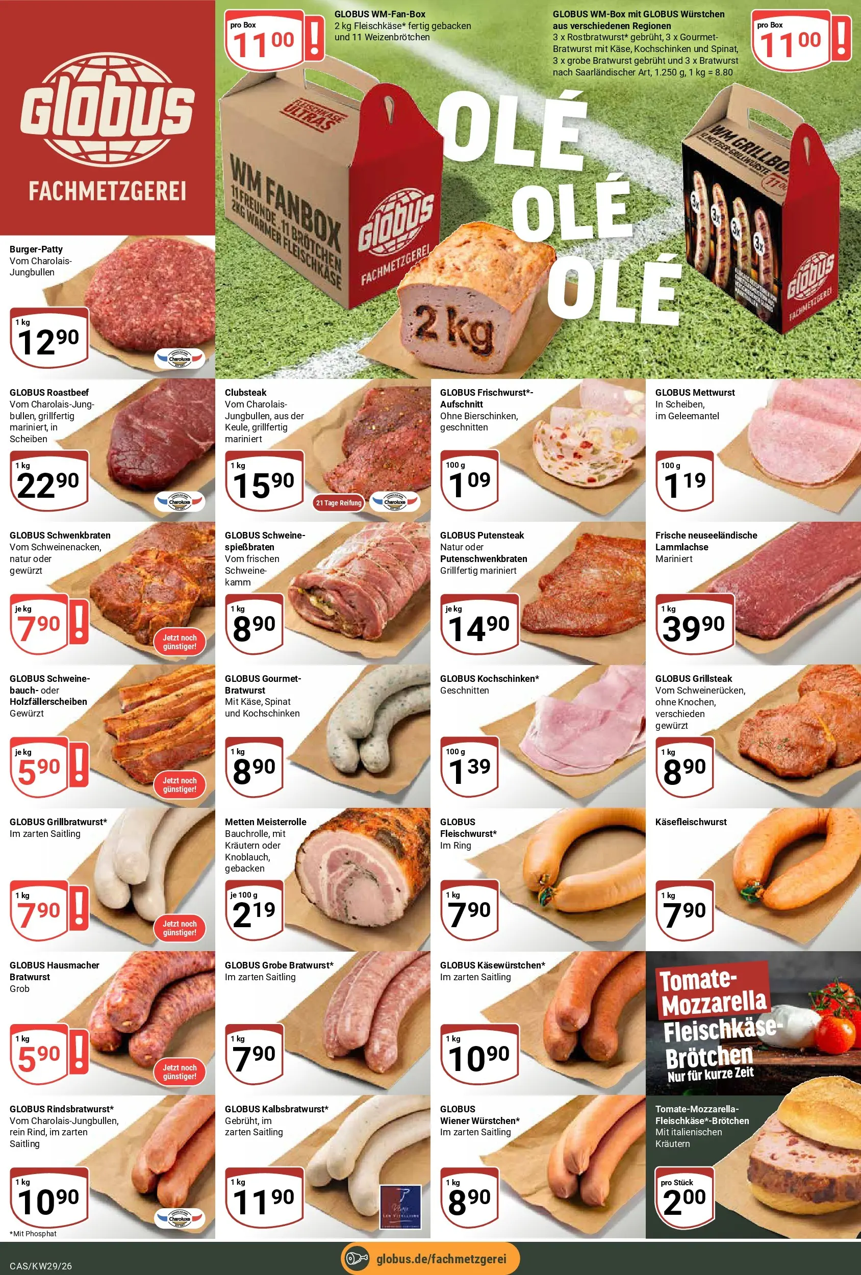 Globus Prospekt Castrop-Rauxel (ab 13.07.2026) » Angebote online | Seite: 10 | Produkte: Mozzarella, Box, Bratwurst, Roastbeef