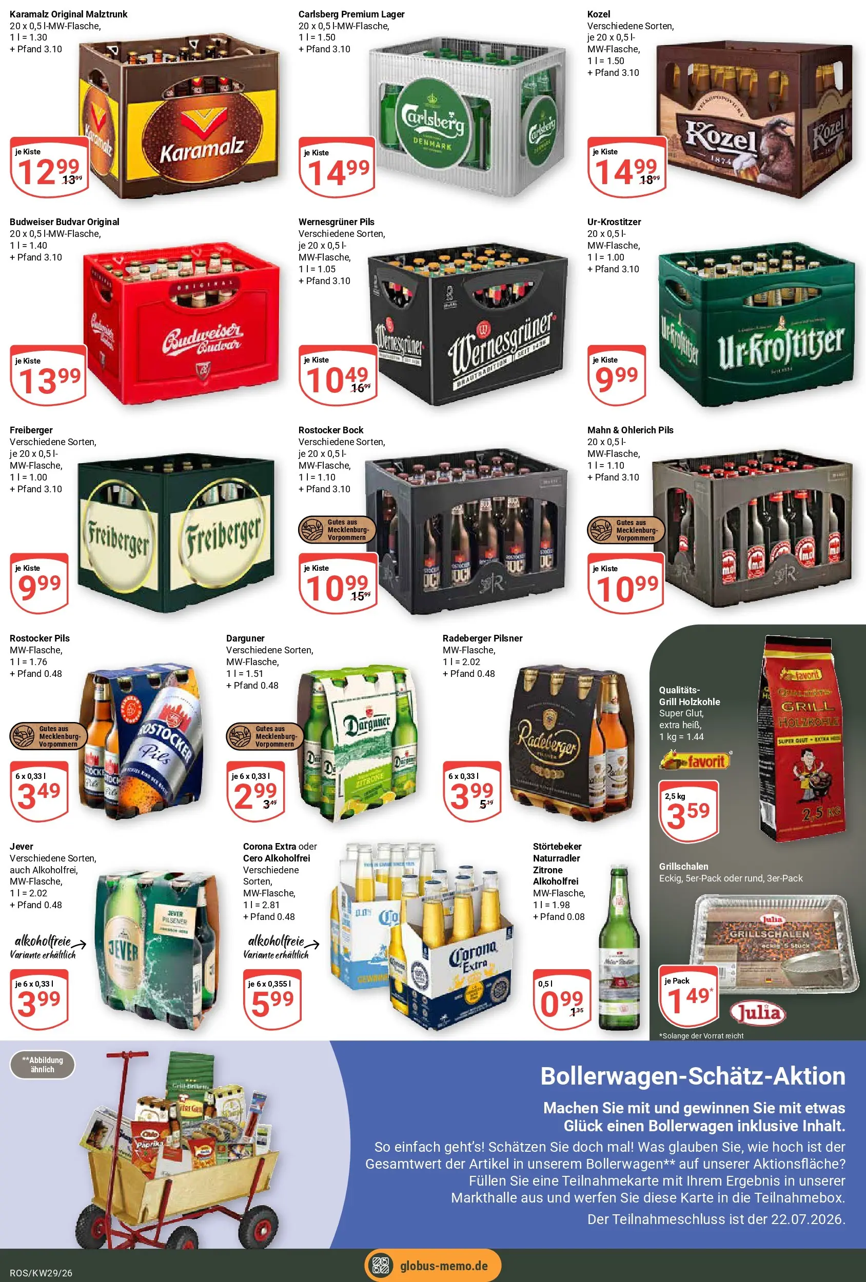 Globus Prospekt Lambrechtshagen (ab 13.07.2026) » Angebote online | Seite: 5 | Produkte: Carlsberg, Pils, Wernesgruner, Zitrone