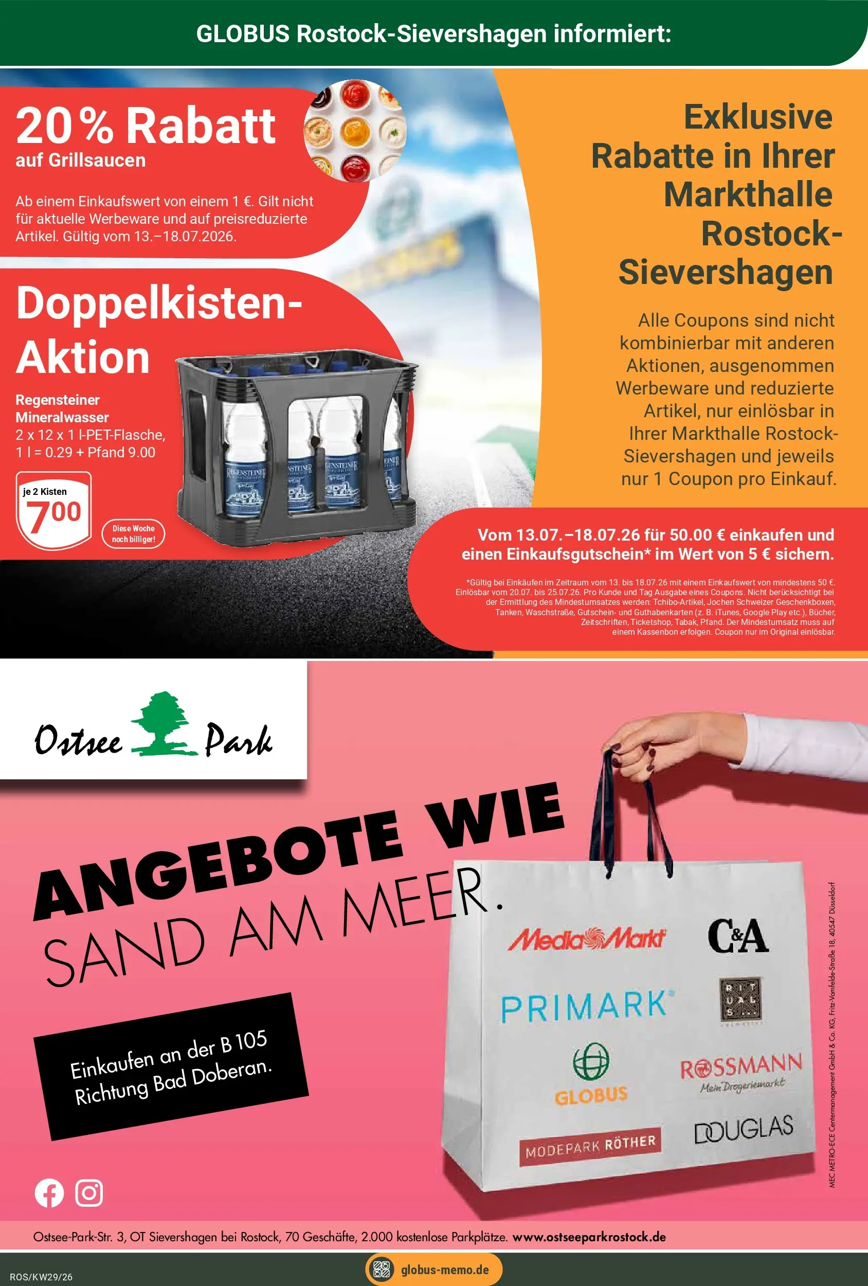 Globus Prospekt Lambrechtshagen (ab 13.07.2026) » Angebote online | Seite: 7 | Produkte: Bad, Mineralwasser