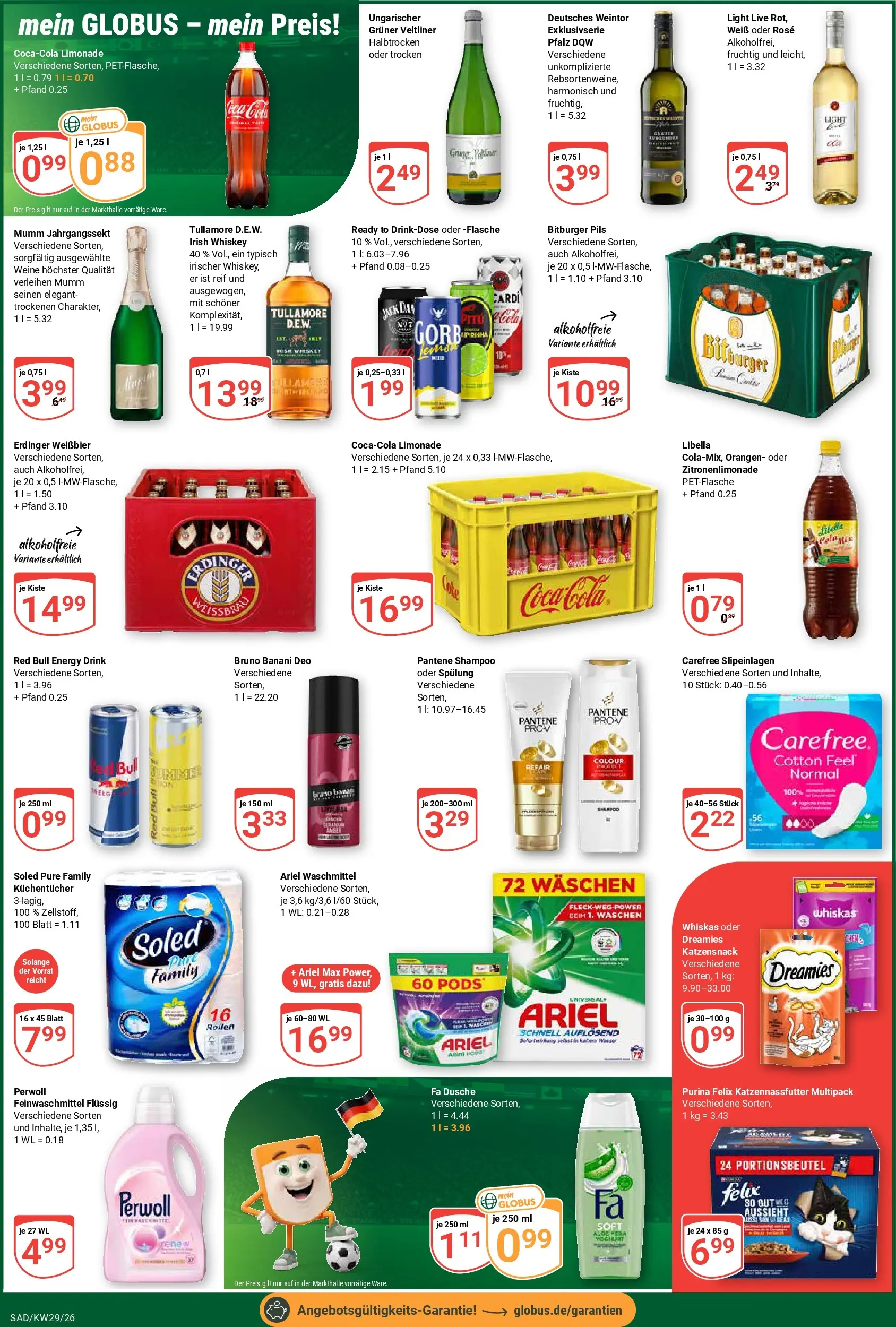Globus Prospekt Schwandorf (ab 13.07.2026) » Angebote online | Seite: 4 | Produkte: Red bull, Weißbier, Dusche, Orangen