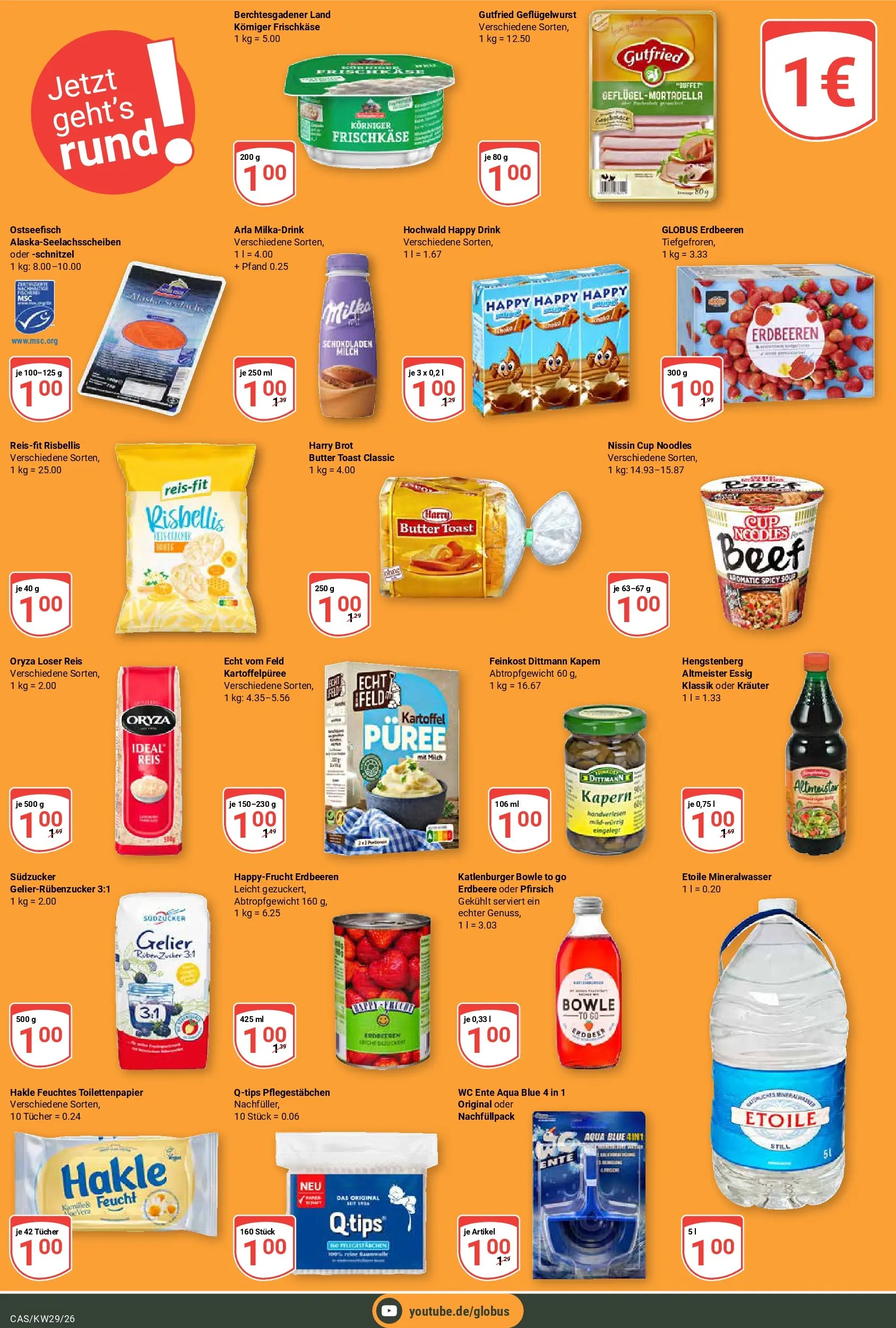 Globus Prospekt Castrop-Rauxel (ab 13.07.2026) » Angebote online | Seite: 17 | Produkte: Toast, Pfirsich, Brot, Feuchtes Toilettenpapier