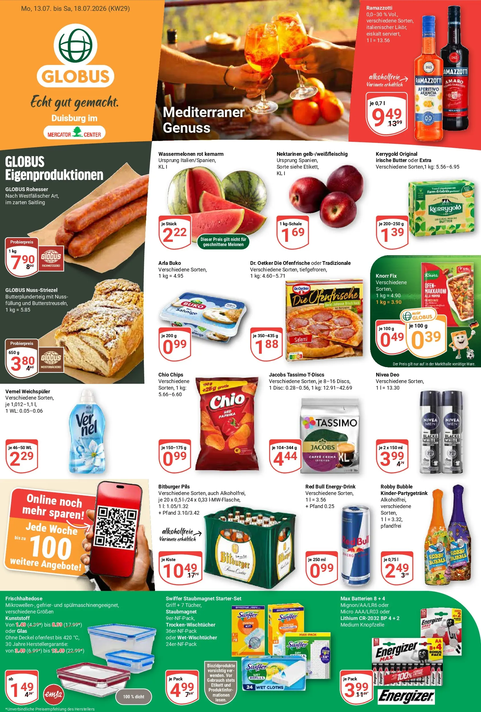 Globus Prospekt Duisburg (ab 13.07.2026) » Angebote online | Seite: 5 | Produkte: Nektarinen, Paprika, Salami, Ramazzotti