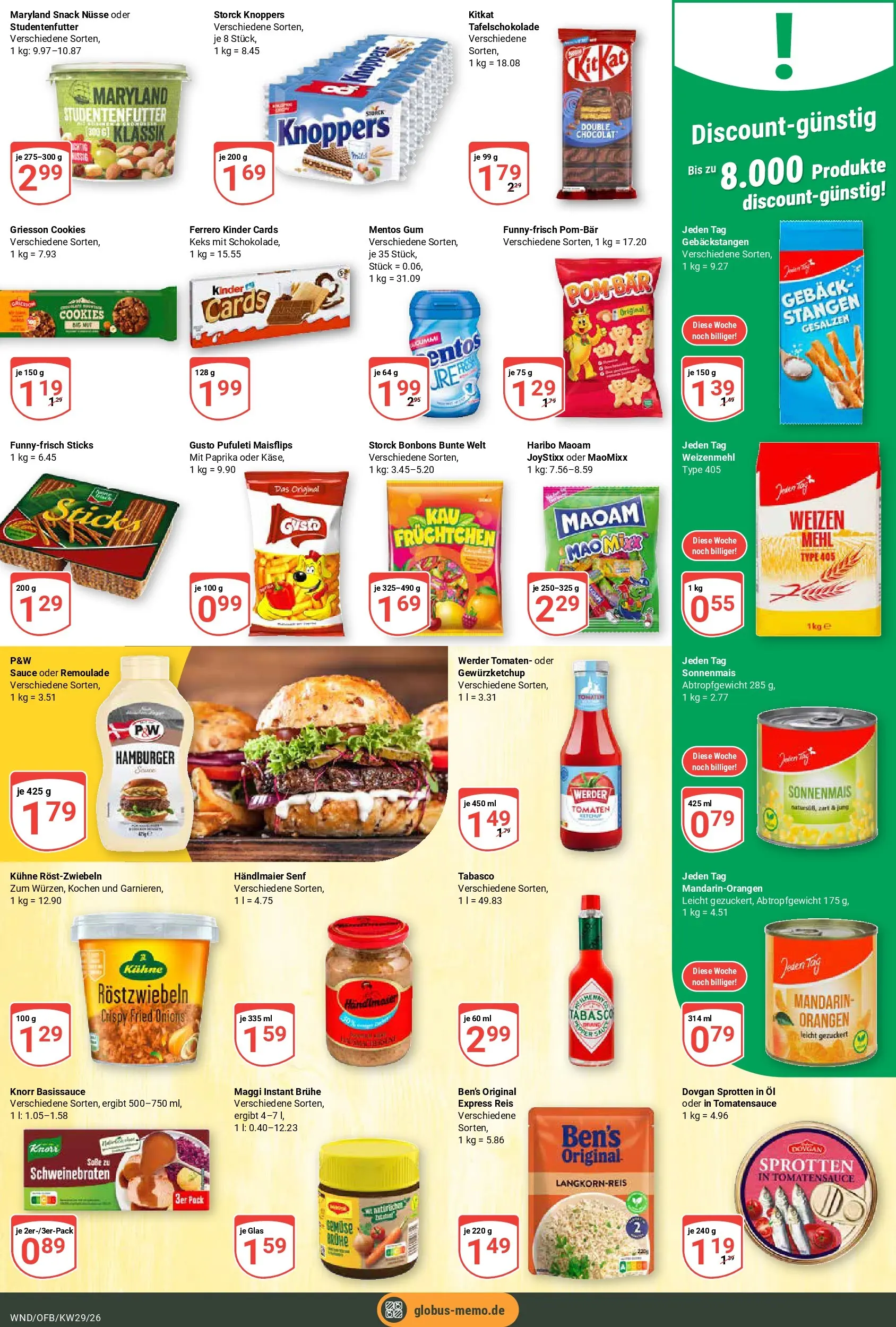 Globus Prospekt St. Wendel (ab 13.07.2026) » Angebote online | Seite: 14 | Produkte: Maggi, Haribo, Knorr, Knoppers