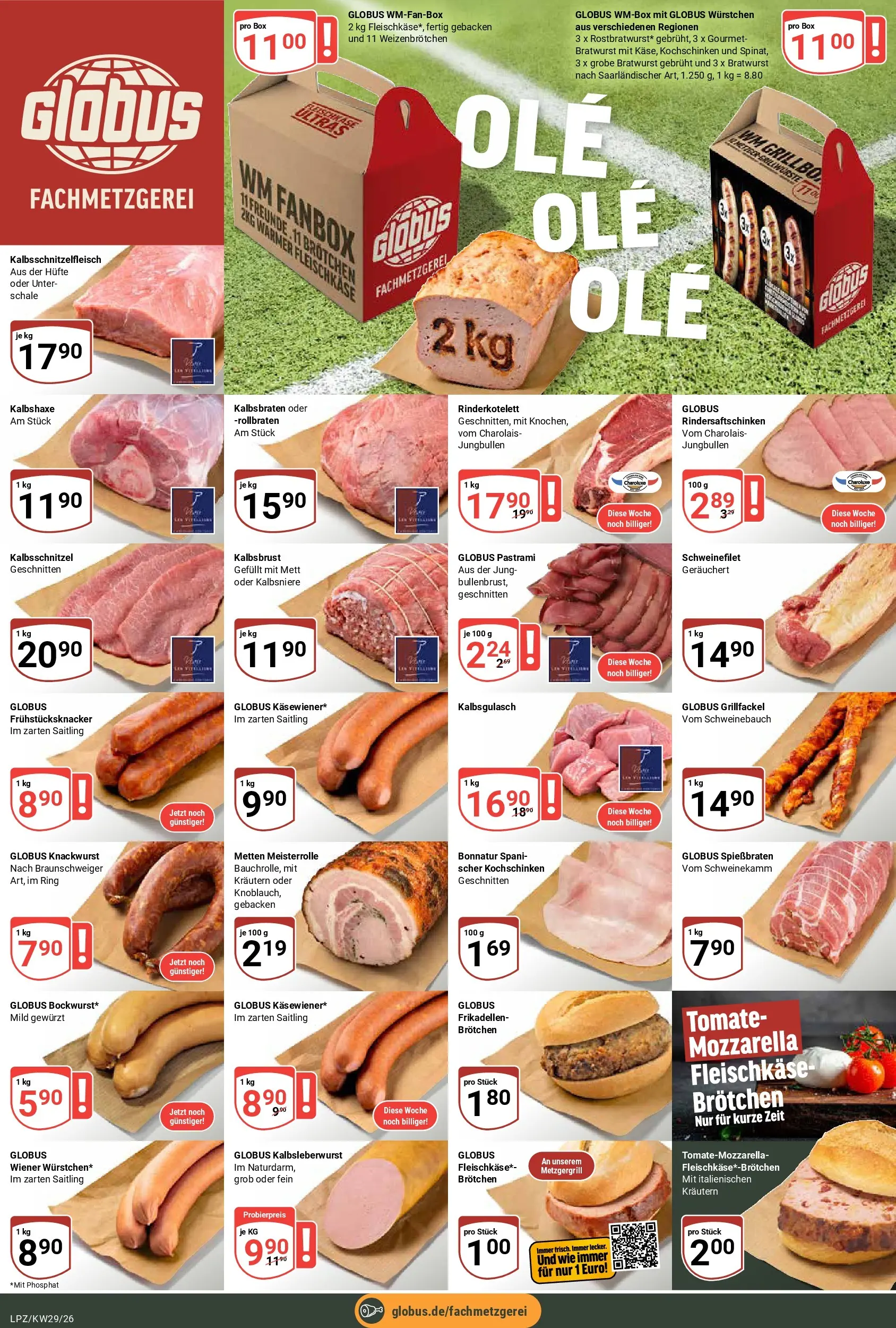 Globus Prospekt Leipzig (ab 13.07.2026) » Angebote online | Seite: 6 | Produkte: Mozzarella, Schweinebauch, Box, Bratwurst