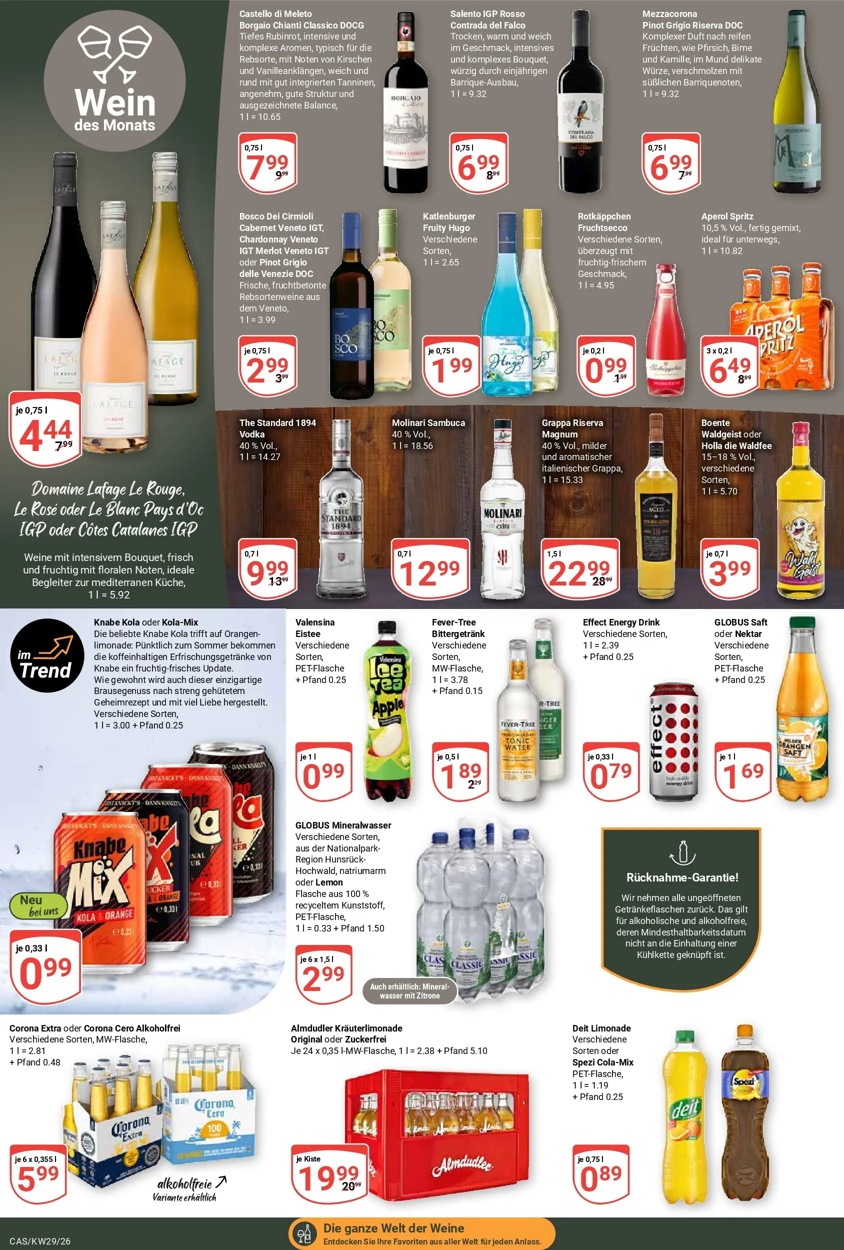 Globus Prospekt Castrop-Rauxel (ab 13.07.2026) » Angebote online | Seite: 20 | Produkte: Energy, Zitrone, Birne, Saft