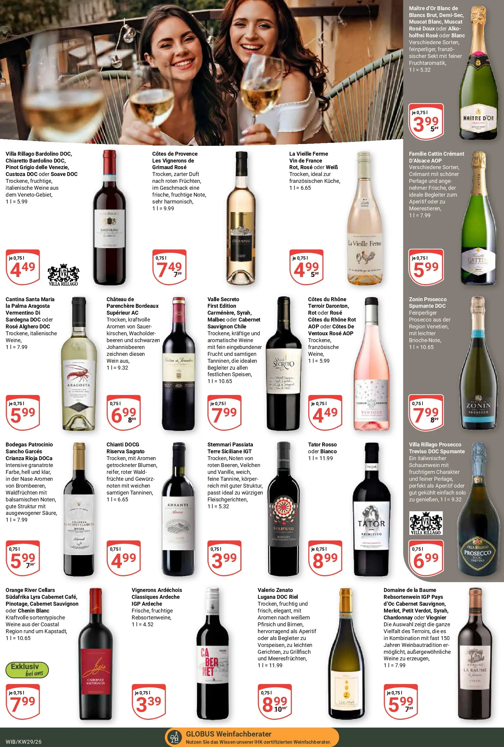 Globus Prospekt Wiesbaden-Nordenstadt (ab 13.07.2026) » Angebote online | Seite: 16 | Produkte: Duft, Prosecco, Pfirsich, Wein
