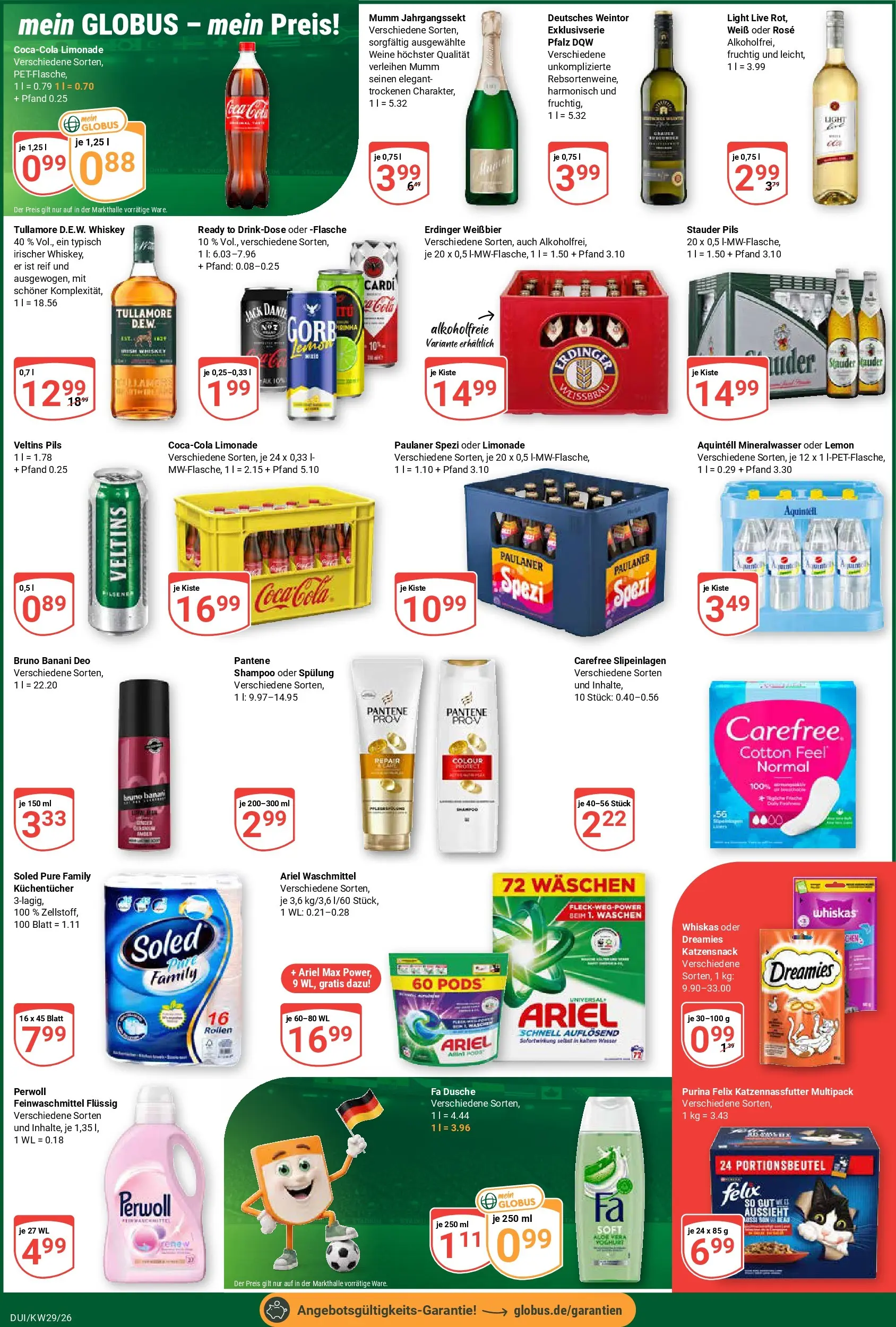 Globus Prospekt Duisburg (ab 13.07.2026) » Angebote online | Seite: 8 | Produkte: Paulaner spezi, Spülung, Waschmittel, Veltins
