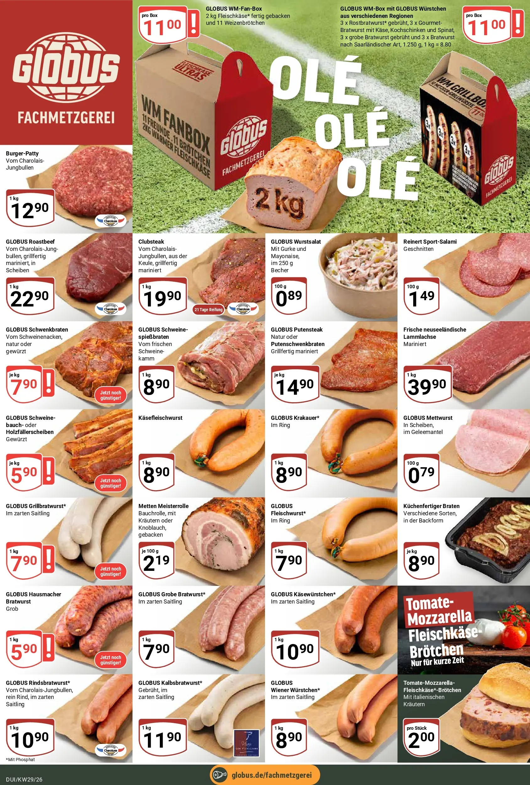 Globus Prospekt Duisburg (ab 13.07.2026) » Angebote online | Seite: 10 | Produkte: Mozzarella, Box, Bratwurst, Roastbeef