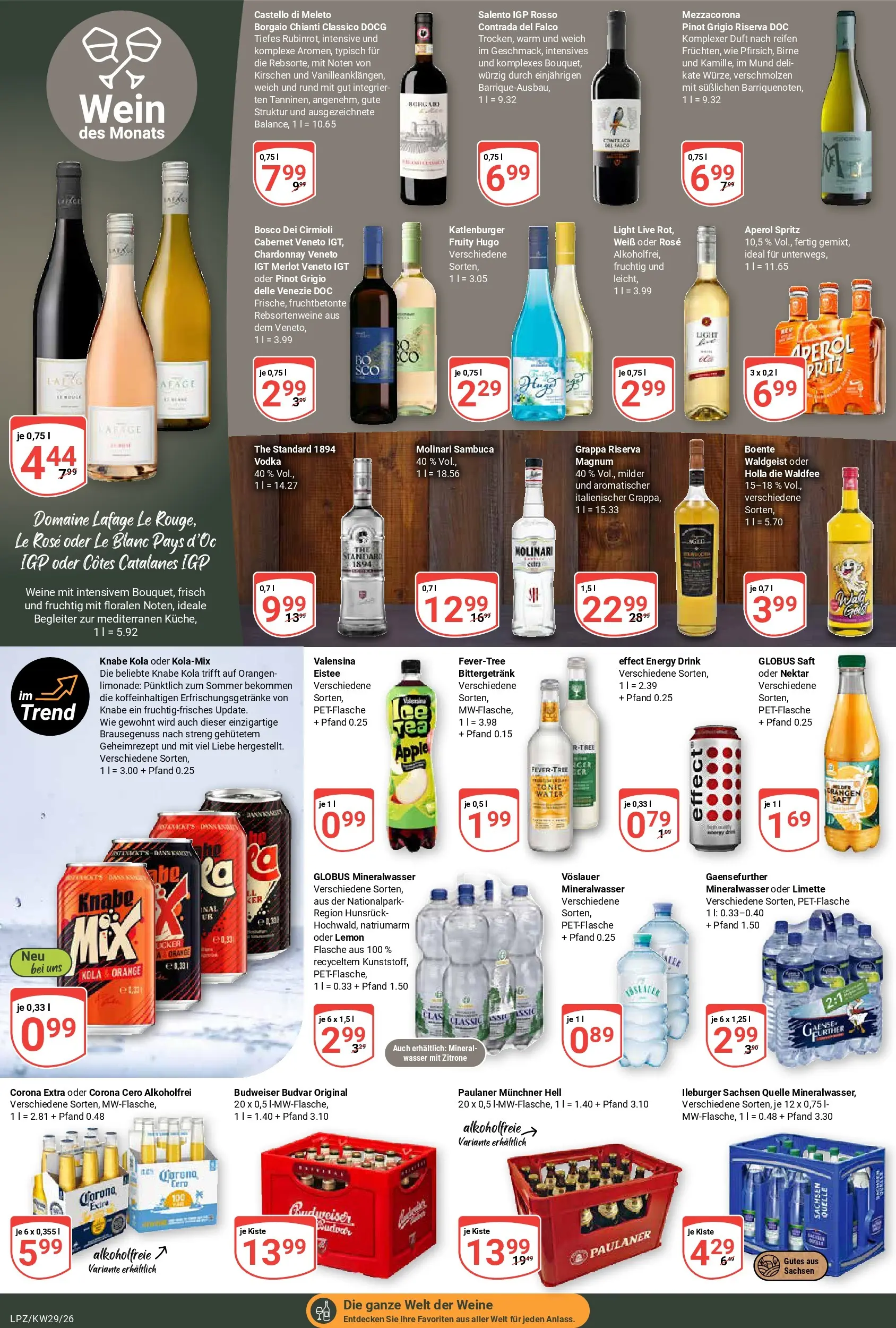 Globus Prospekt Leipzig (ab 13.07.2026) » Angebote online | Seite: 13 | Produkte: Zitrone, Birne, Budweiser, Vodka