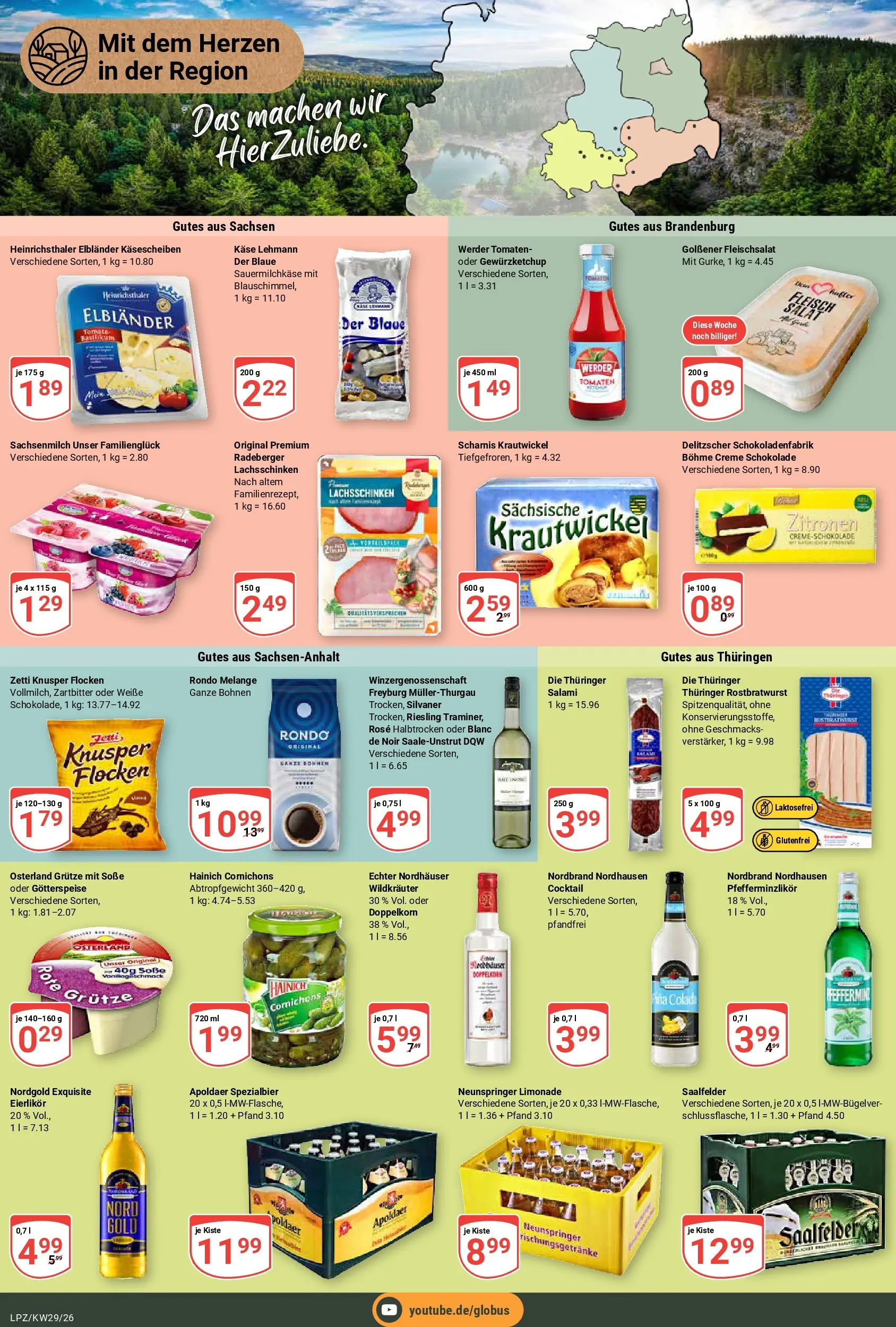 Globus Prospekt Leipzig (ab 13.07.2026) » Angebote online | Seite: 15 | Produkte: Käse, Schokolade, Tomaten, Salami