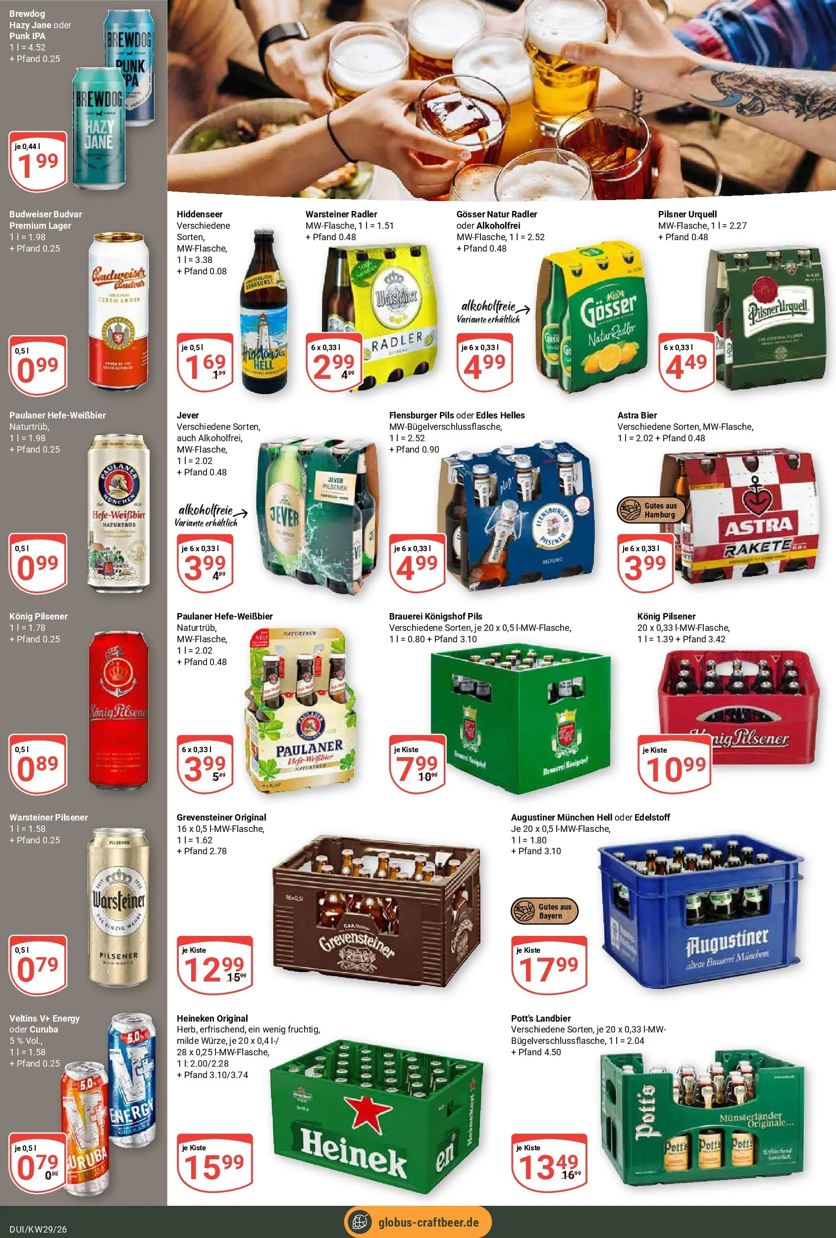 Globus Prospekt Duisburg (ab 13.07.2026) » Angebote online | Seite: 22 | Produkte: Heineken, Pilsner urquell, Jever, Paulaner