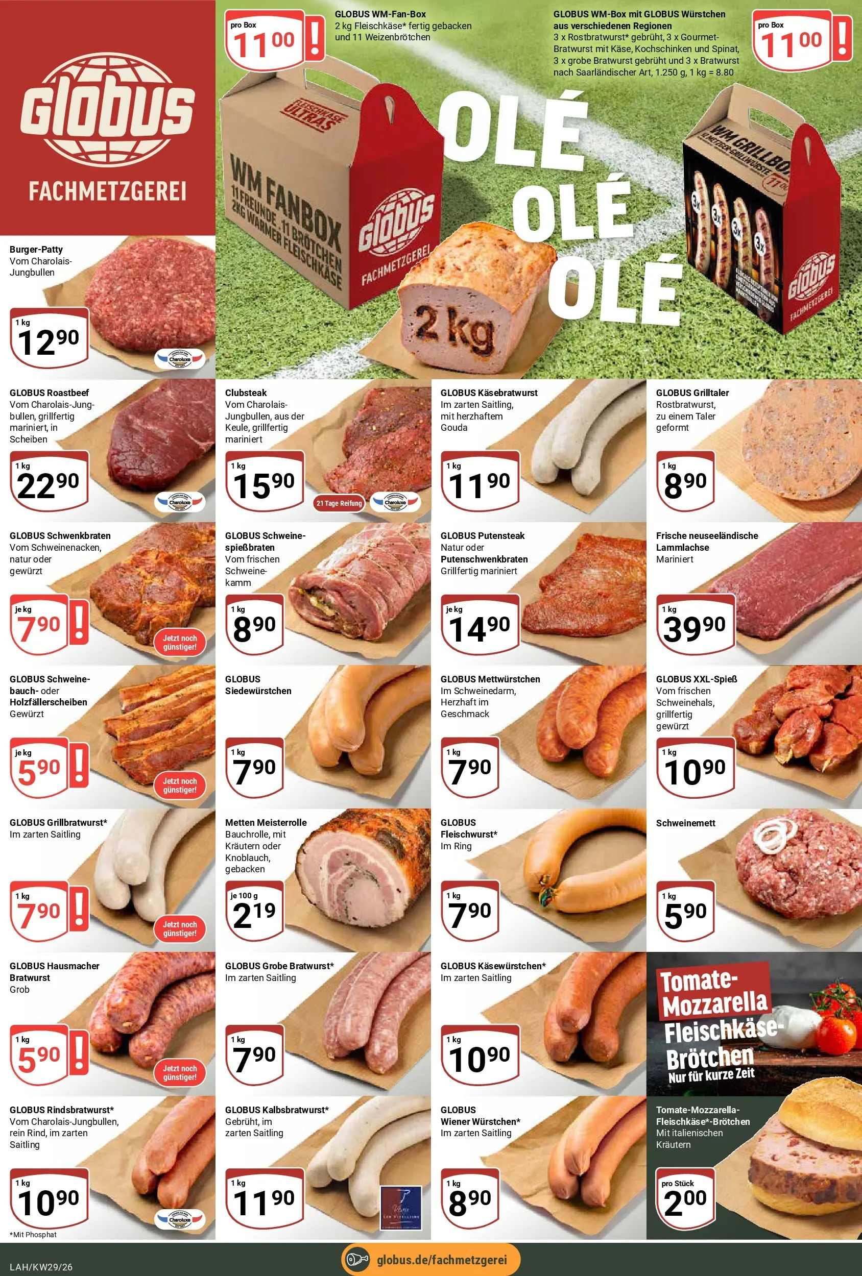 Globus Prospekt Lahnstein (ab 13.07.2026) » Angebote online | Seite: 8 | Produkte: Mozzarella, Box, Bratwurst, Roastbeef