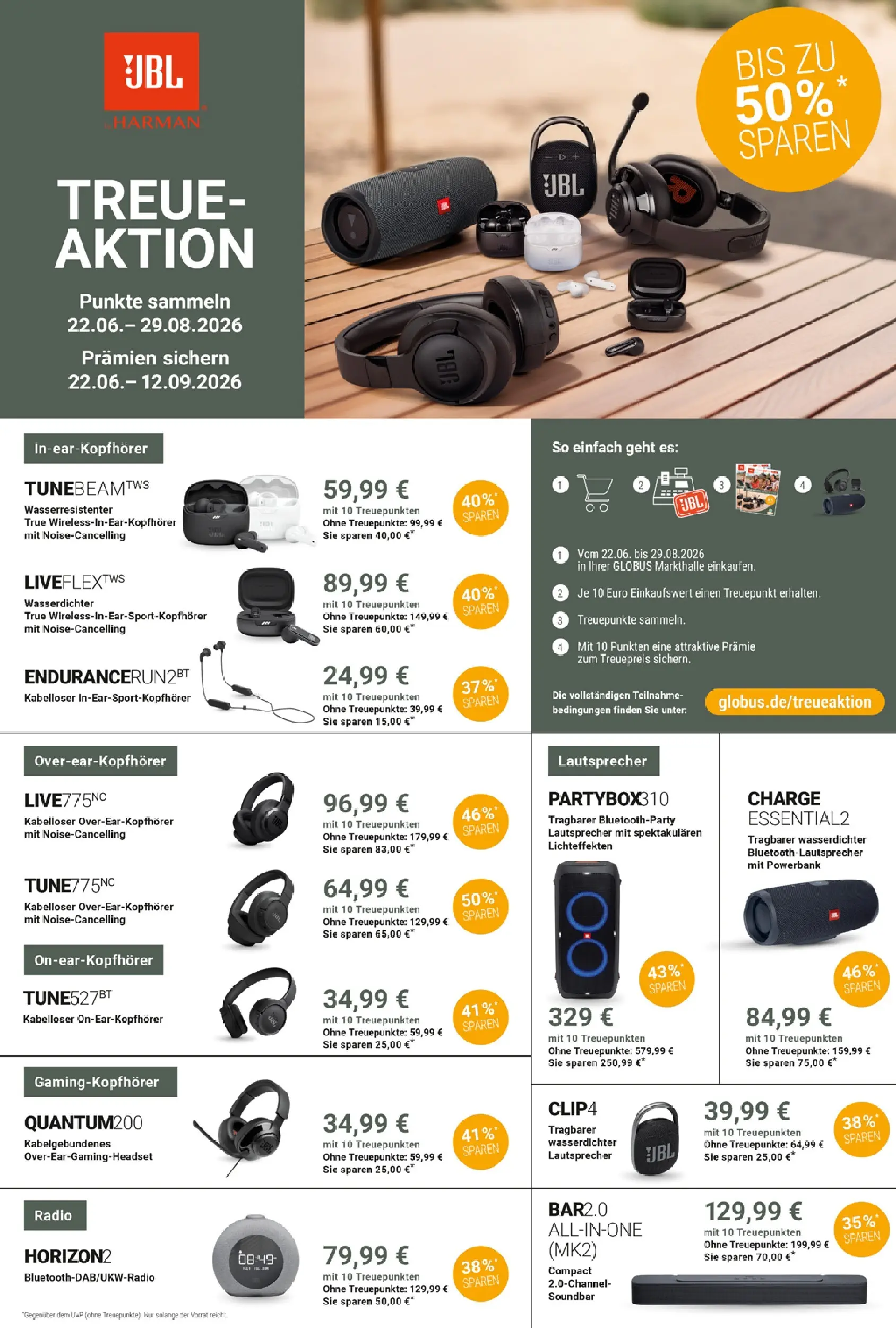 Globus Prospekt Isserstedt (ab 13.07.2026) » Angebote online | Seite: 22 | Produkte: Lautsprecher, Soundbar, Powerbank, Radio