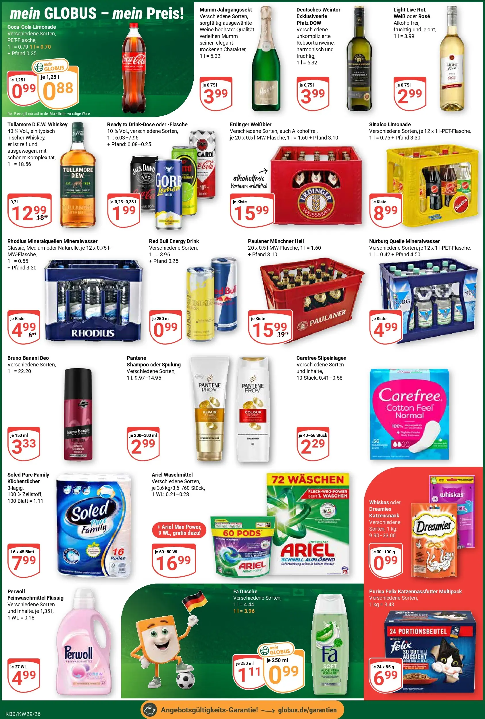 Globus Prospekt Koblenz-Bubenheim (ab 13.07.2026) » Angebote online | Seite: 4 | Produkte: Ariel, Spülung, Paulaner, Whiskas