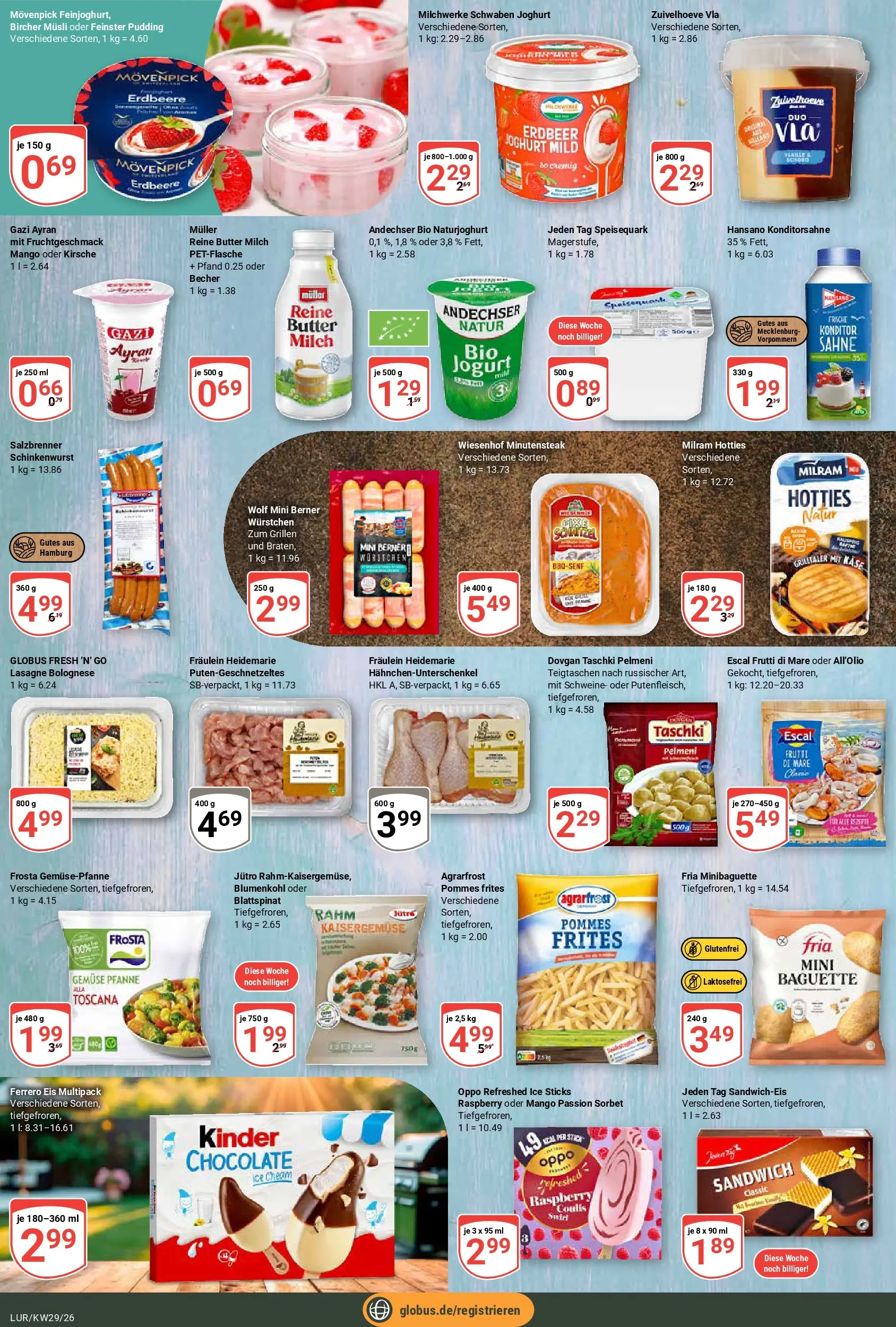 Globus Prospekt Hamburg (ab 13.07.2026) » Angebote online | Seite: 12 | Produkte: Pommes, Baguette, Pudding, Frosta