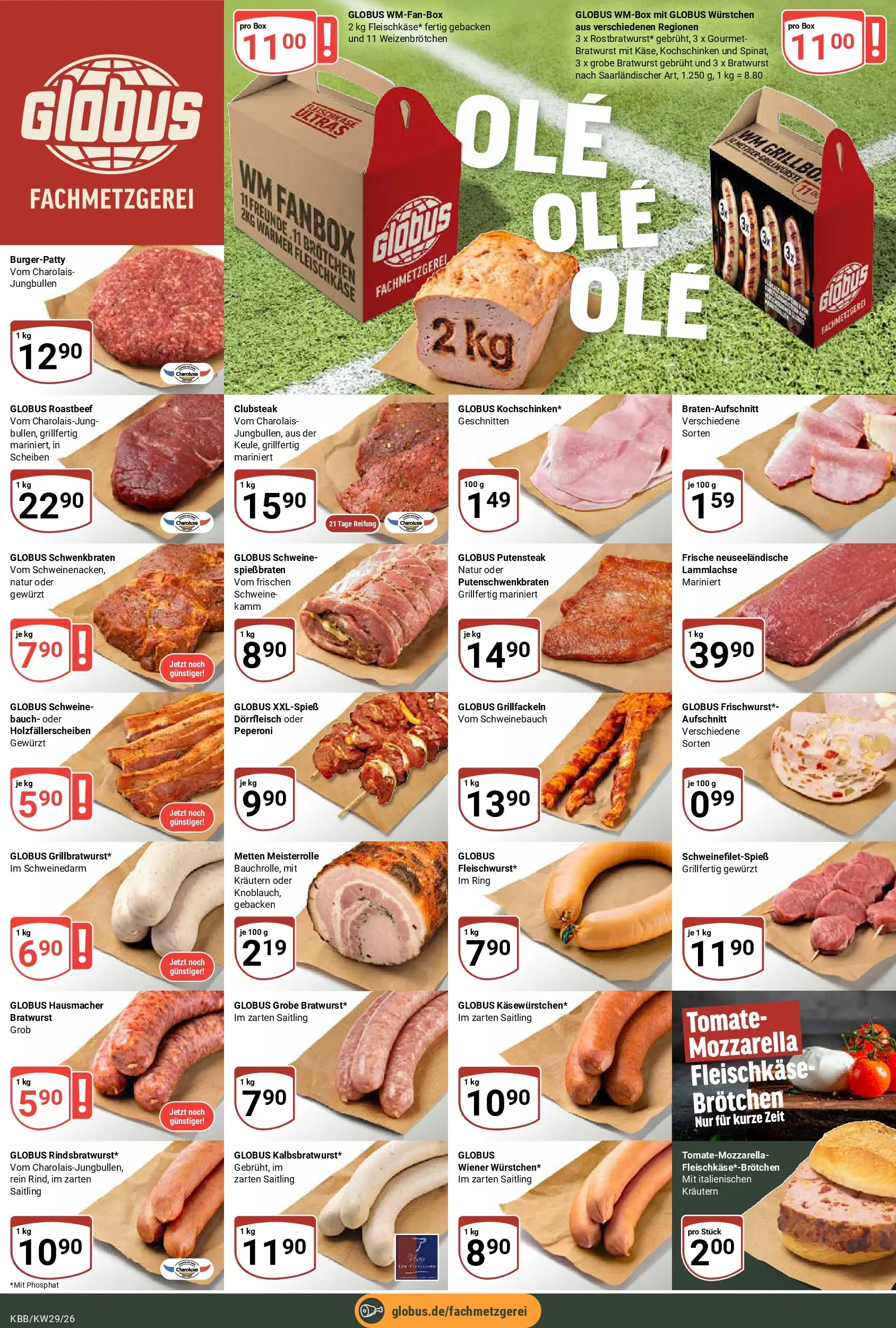 Globus Prospekt Koblenz-Bubenheim (ab 13.07.2026) » Angebote online | Seite: 8 | Produkte: Mozzarella, Box, Bratwurst, Roastbeef