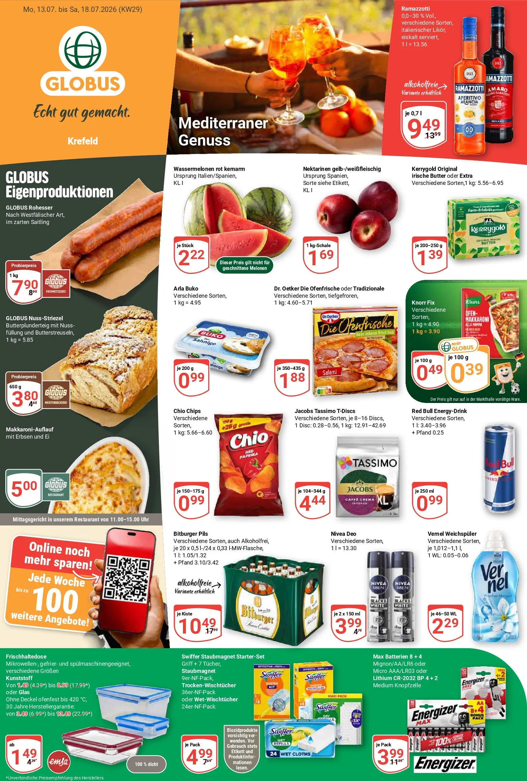 Globus Prospekt Krefeld (ab 13.07.2026) » Angebote online | Seite: 5 | Produkte: Butter, Nektarinen, Knorr, Ramazzotti