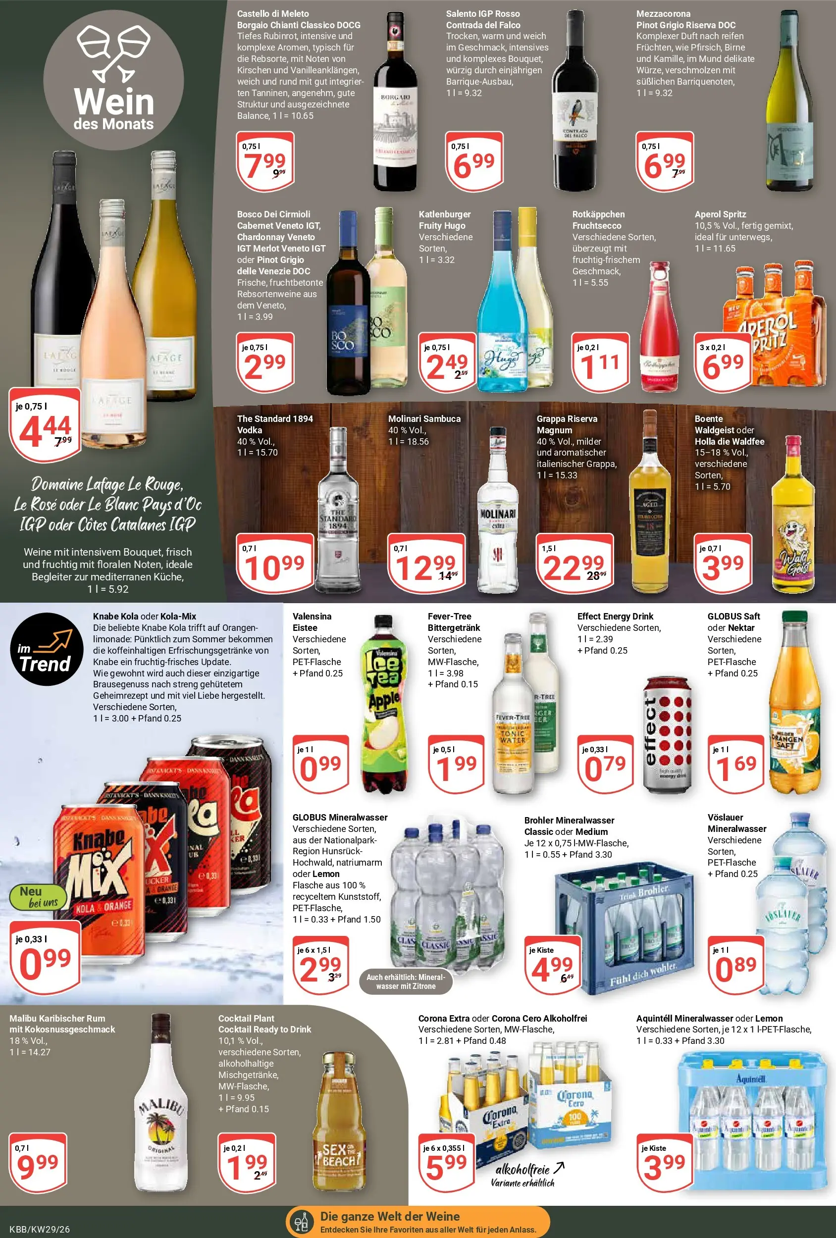 Globus Prospekt Koblenz-Bubenheim (ab 13.07.2026) » Angebote online | Seite: 15 | Produkte: Sambuca, Zitrone, Rotkäppchen, Aperol