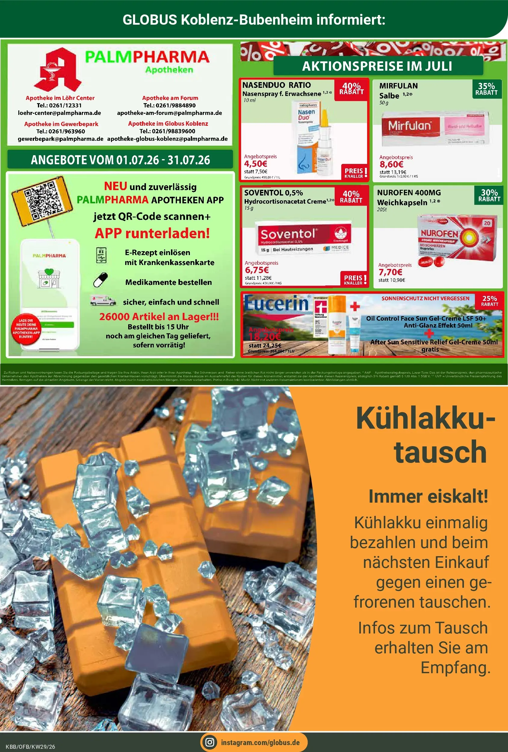 Globus Prospekt Koblenz-Bubenheim (ab 13.07.2026) » Angebote online | Seite: 19 | Produkte: After Sun, Uhr