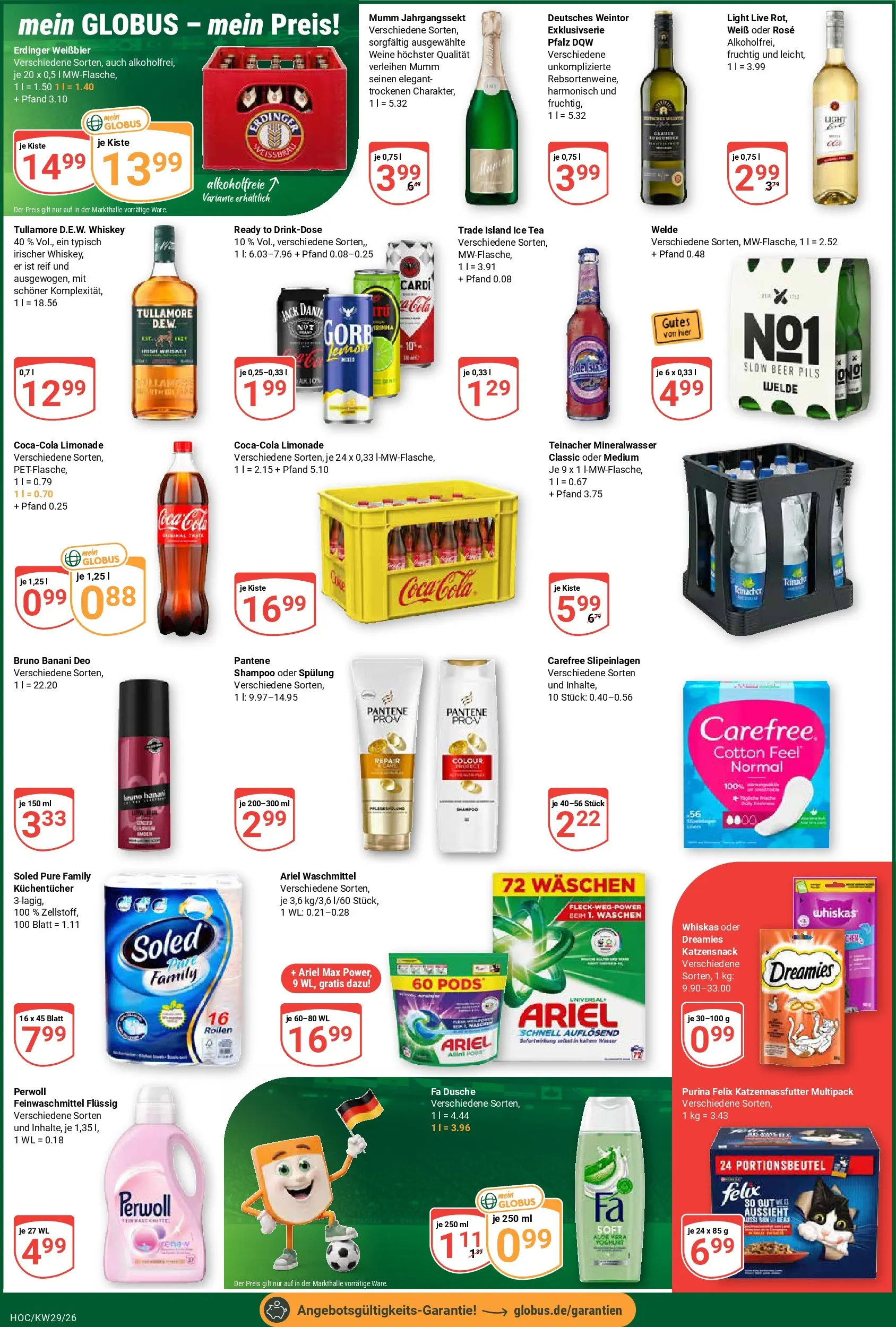 Globus Prospekt Hockenheim (ab 13.07.2026) » Angebote online | Seite: 5 | Produkte: Erdinger, Ariel, Limonade, Shampoo