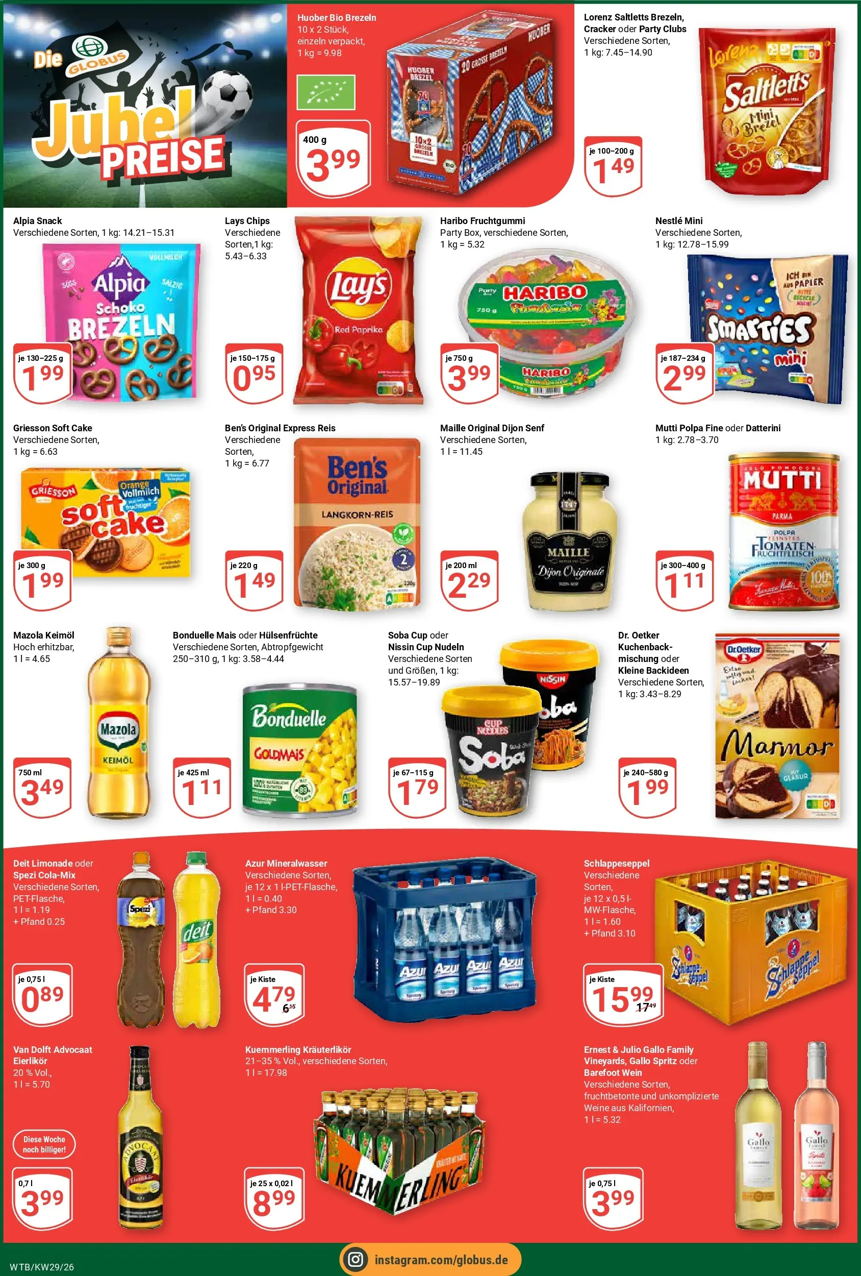 Globus Prospekt Wächtersbach (ab 13.07.2026) » Angebote online | Seite: 4 | Produkte: Limonade, Kuemmerling, Nudeln, Chips