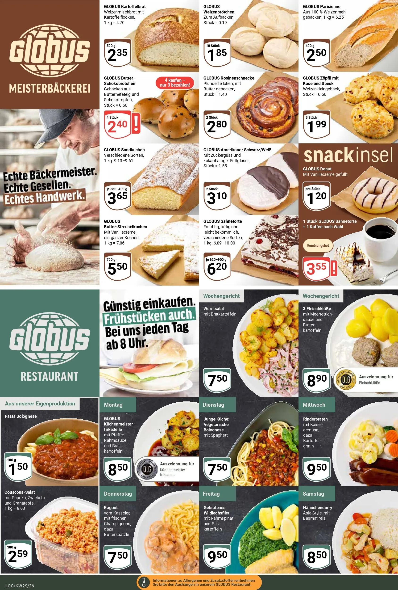 Globus Prospekt Hockenheim (ab 13.07.2026) » Angebote online | Seite: 8 | Produkte: Rinderbraten, Butter, Weizenmehl, Pasta