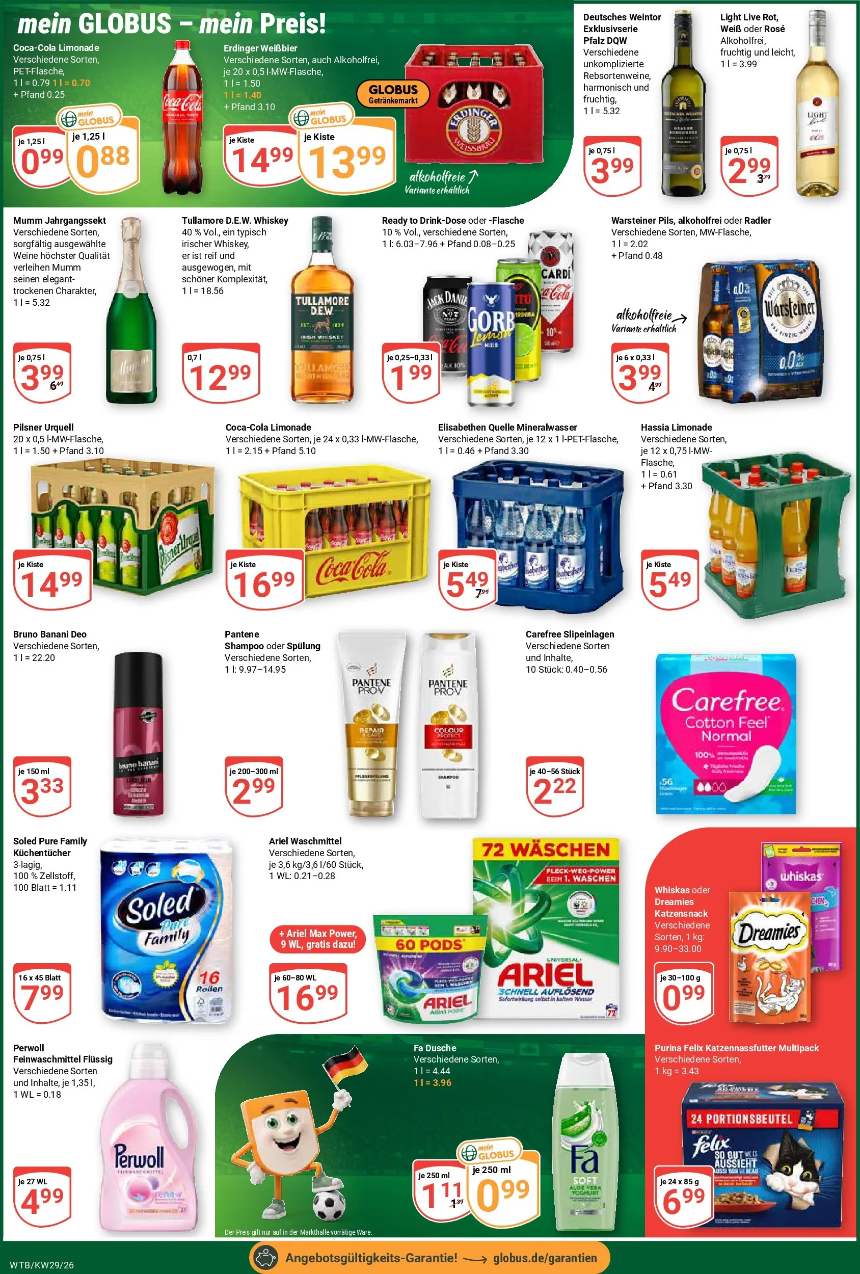 Globus Prospekt Wächtersbach (ab 13.07.2026) » Angebote online | Seite: 5 | Produkte: Erdinger, Waschmittel, Warsteiner, Whiskas