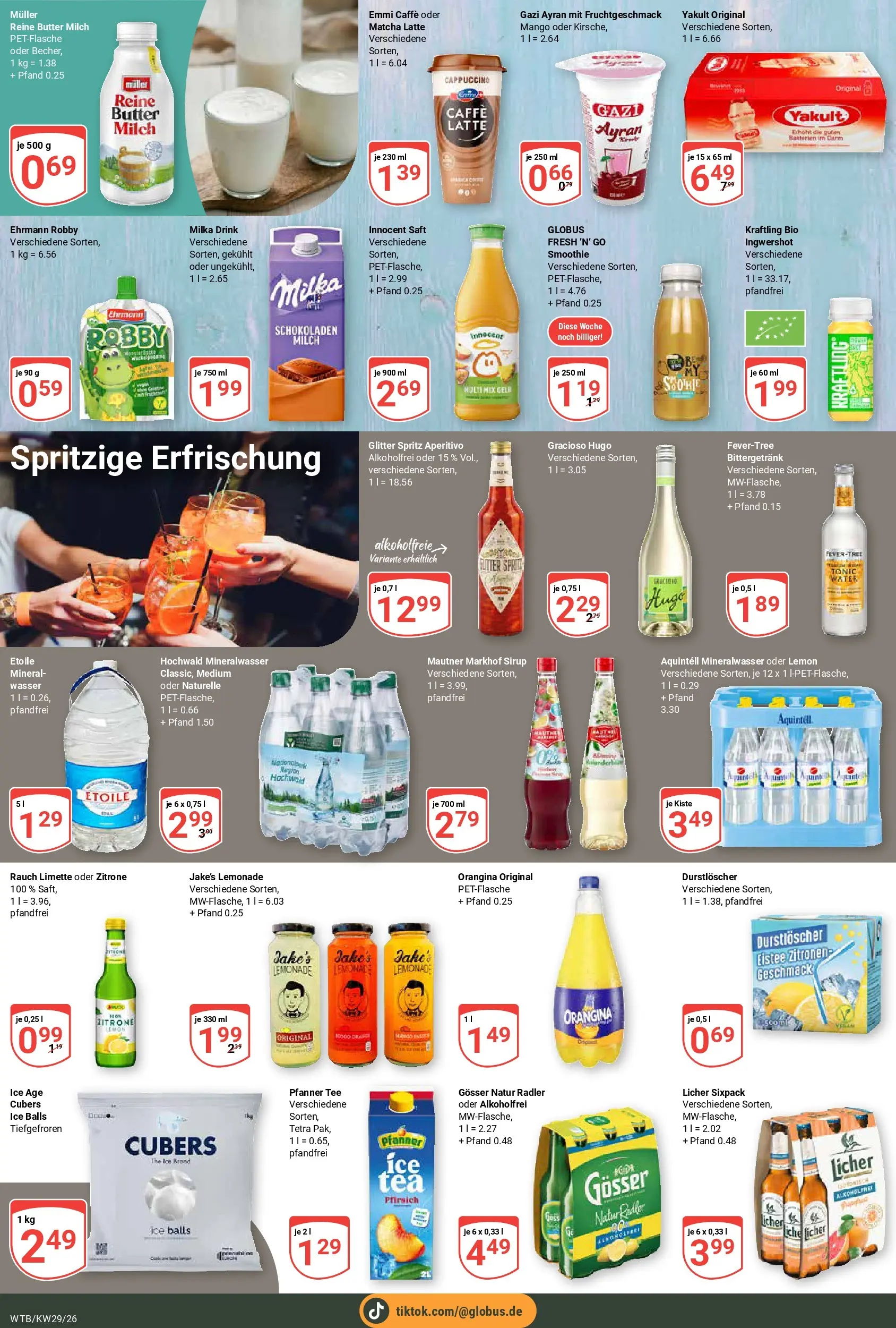 Globus Prospekt Wächtersbach (ab 13.07.2026) » Angebote online | Seite: 6 | Produkte: Durstloscher, Zitrone, Mango, Pfirsich
