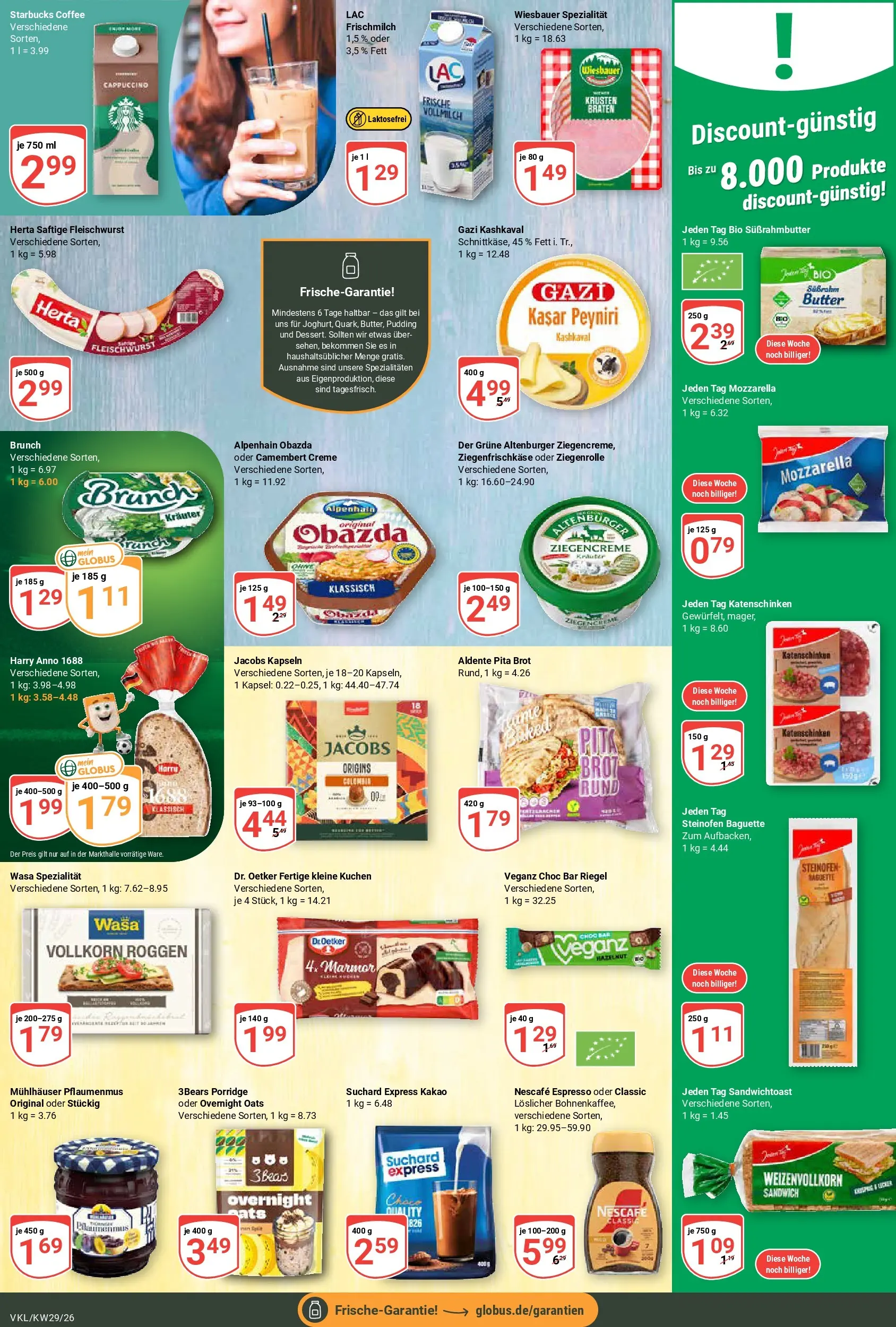 Globus Prospekt Völklingen (ab 13.07.2026) » Angebote online | Seite: 16 | Produkte: Nescafe, Butter, Brot, Kuchen