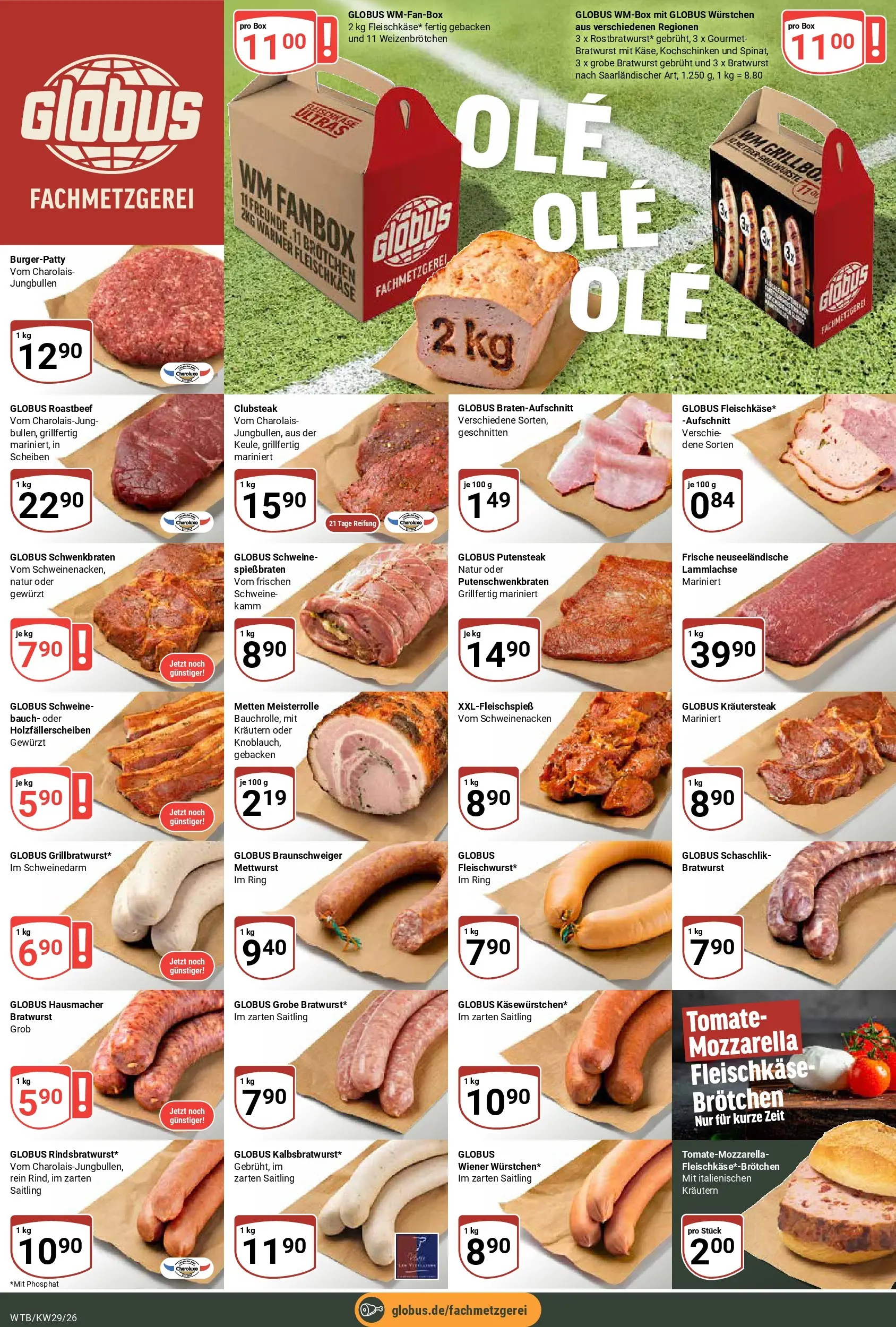 Globus Prospekt Wächtersbach (ab 13.07.2026) » Angebote online | Seite: 9 | Produkte: Mozzarella, Bratwurst, Schweinenacken, Roastbeef
