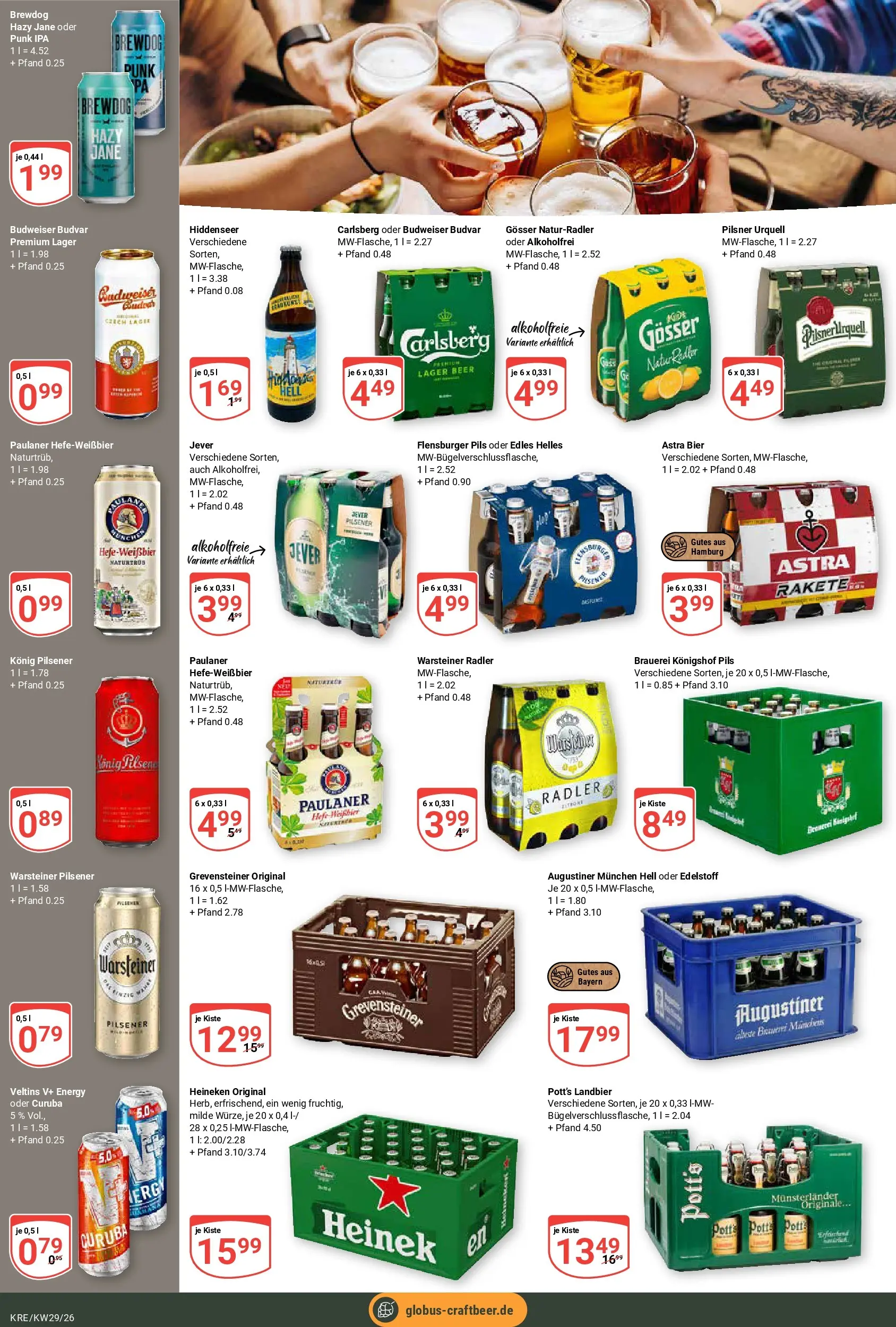 Globus Prospekt Krefeld (ab 13.07.2026) » Angebote online | Seite: 21 | Produkte: Konig pilsener, Pils, Radler, Budweiser