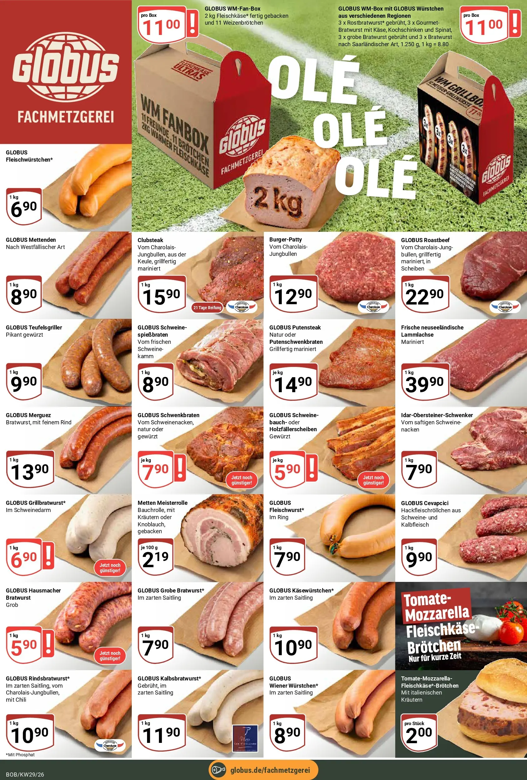 Globus Prospekt Bobenheim-Roxheim (ab 13.07.2026) » Angebote online | Seite: 9 | Produkte: Mozzarella, Box, Bratwurst, Cevapcici
